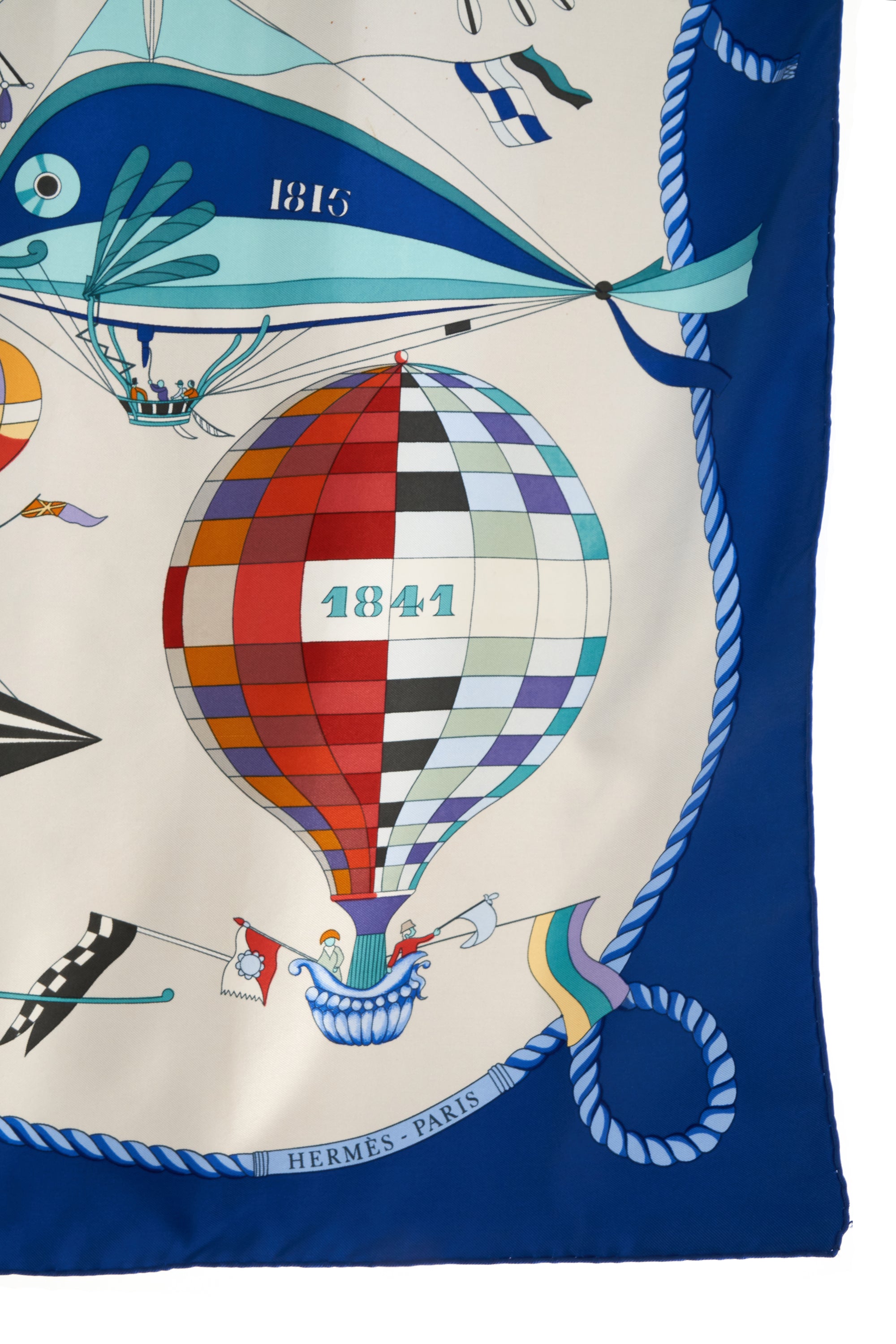 Hermes Silk Scarf "Blue les Folies Du Ciel" 90cm