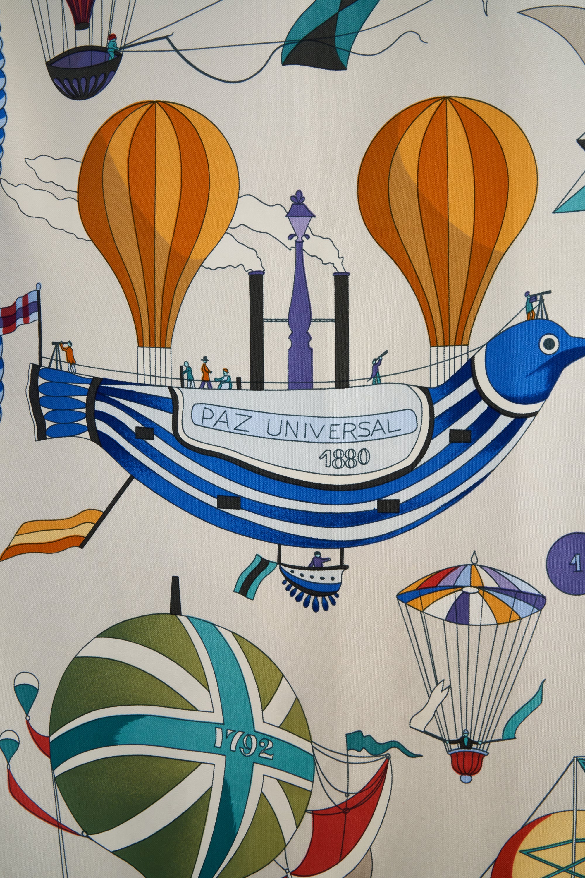 Hermes Silk Scarf "Blue les Folies Du Ciel" 90cm