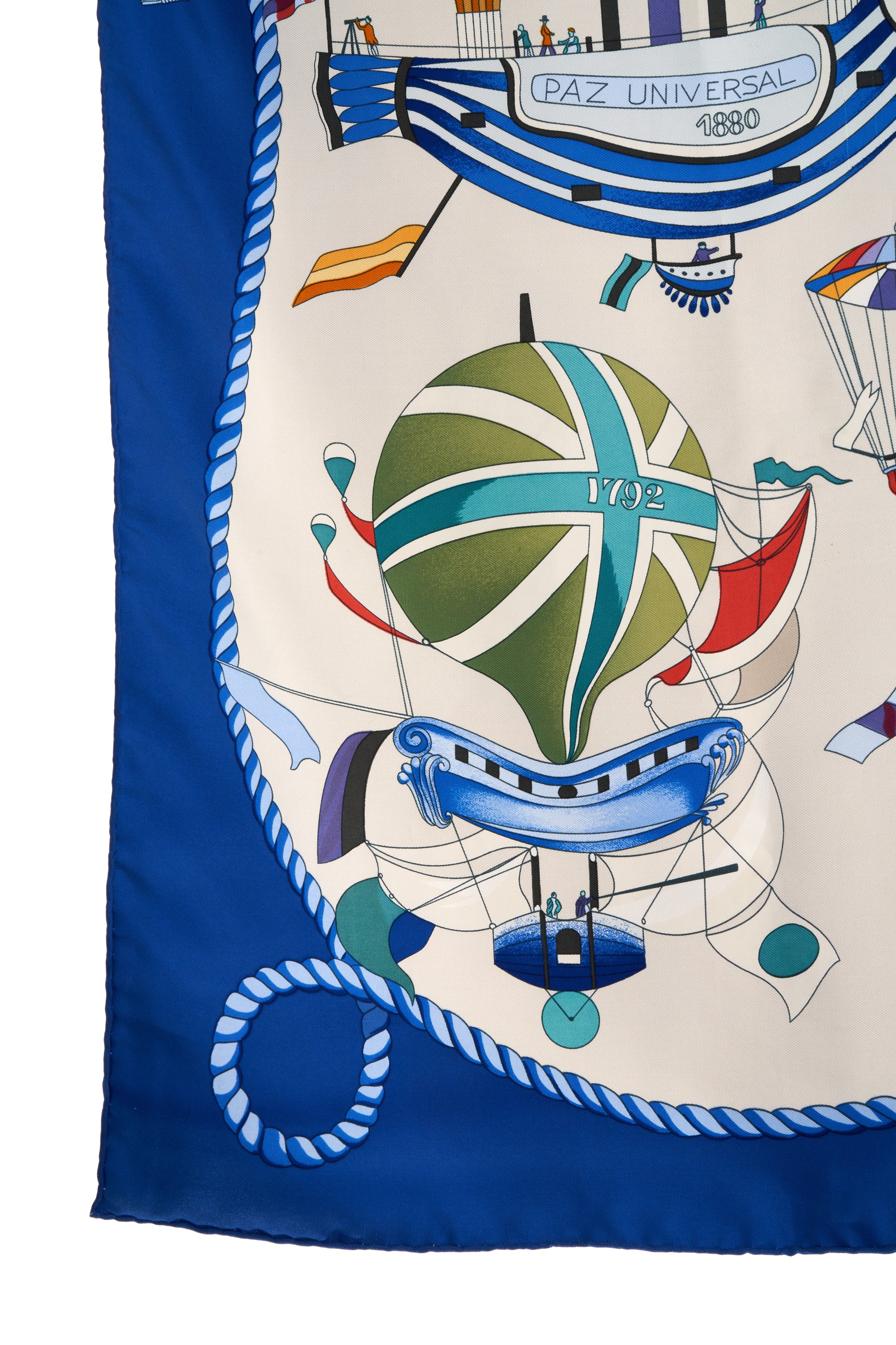 Hermes Silk Scarf "Blue les Folies Du Ciel" 90cm