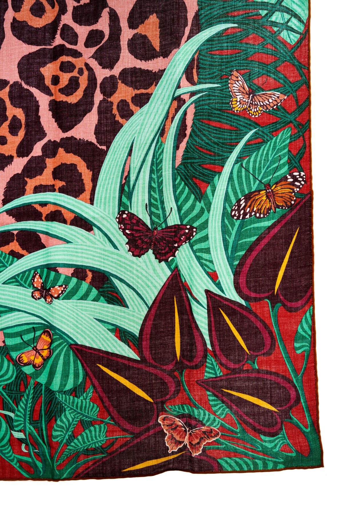 Hermes &quot;Jaguar Quetzal&quot; Silk and Cashmere Shawl 140cm