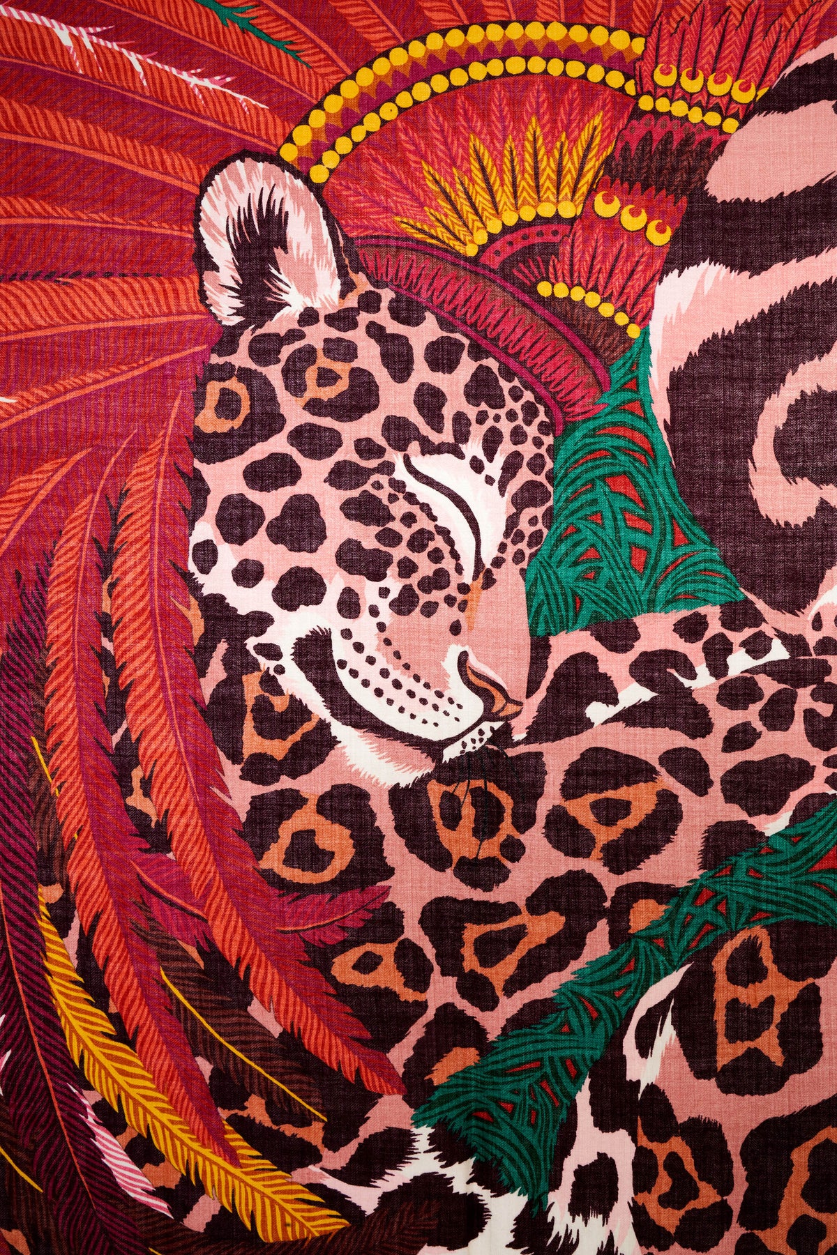 Hermes &quot;Jaguar Quetzal&quot; Silk and Cashmere Shawl 140cm