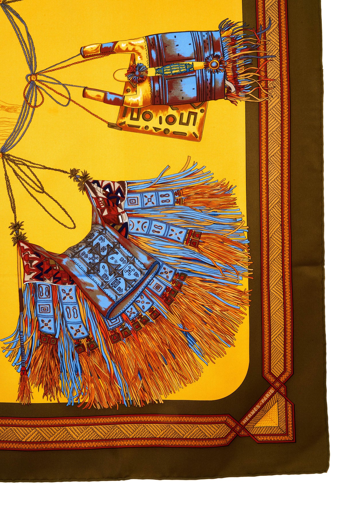 Hermes Silk Scarf 90cm &quot;Cuirs du desert&quot;