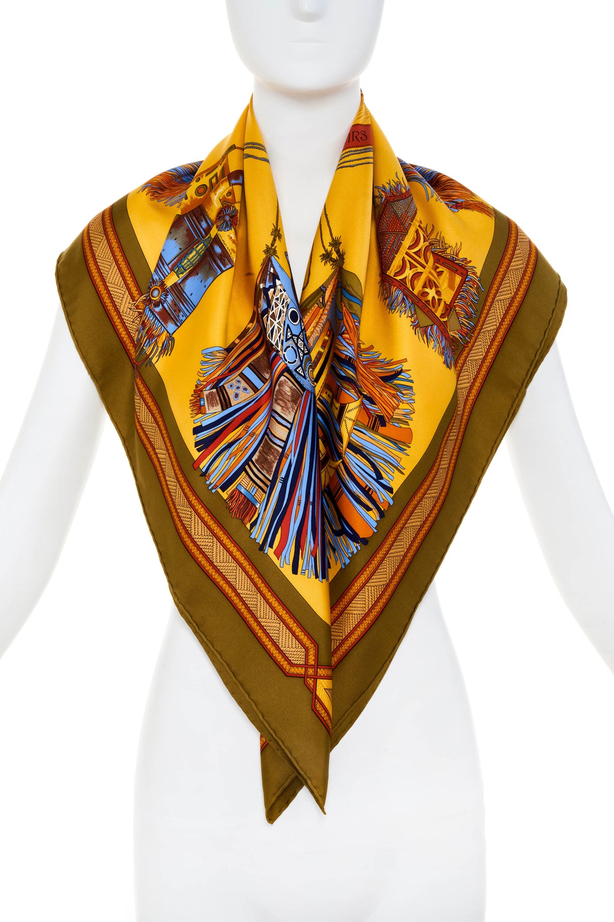 Hermes Silk Scarf 90cm &quot;Cuirs du desert&quot;