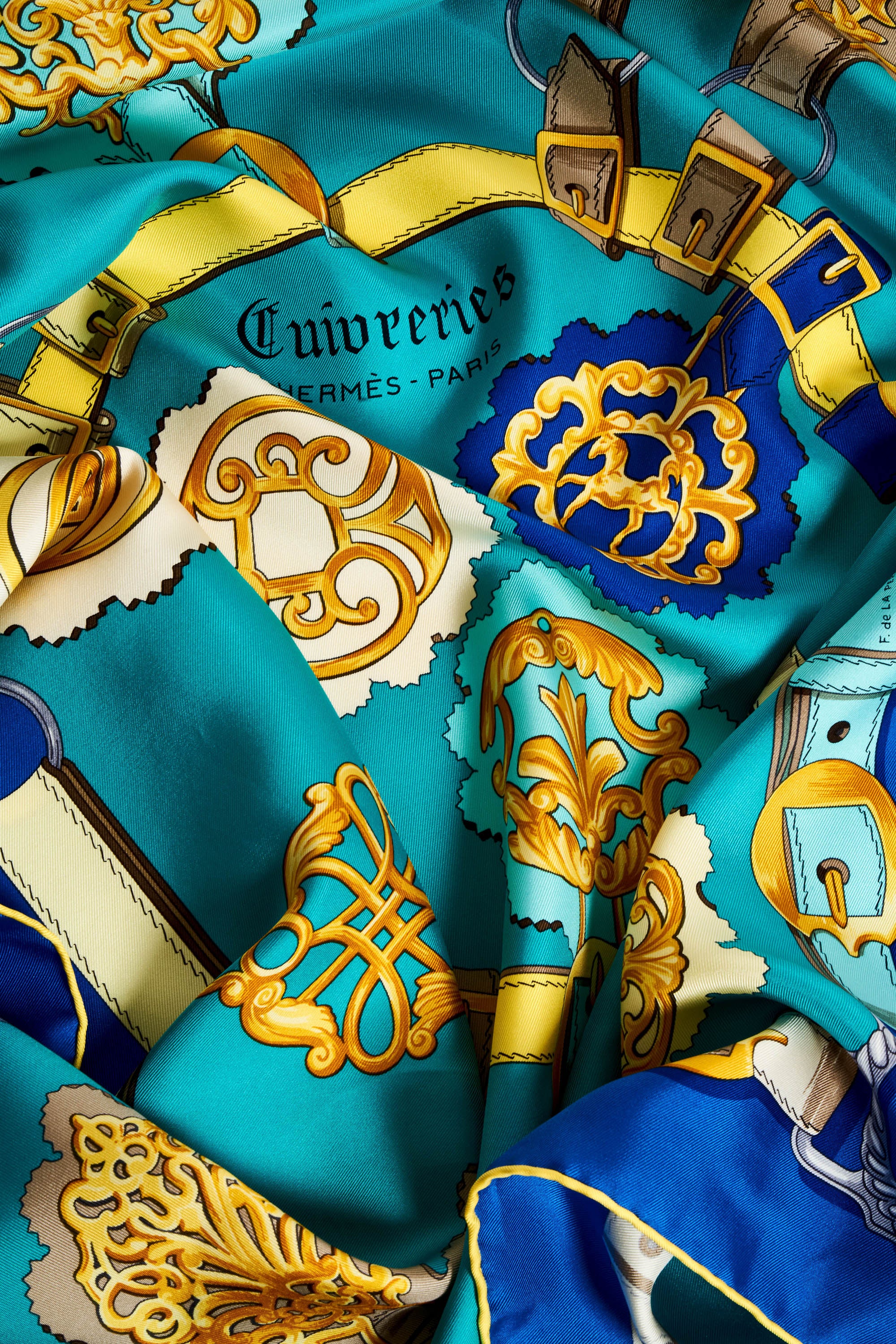 Hermes Silk Scarf 90cm Blue 
