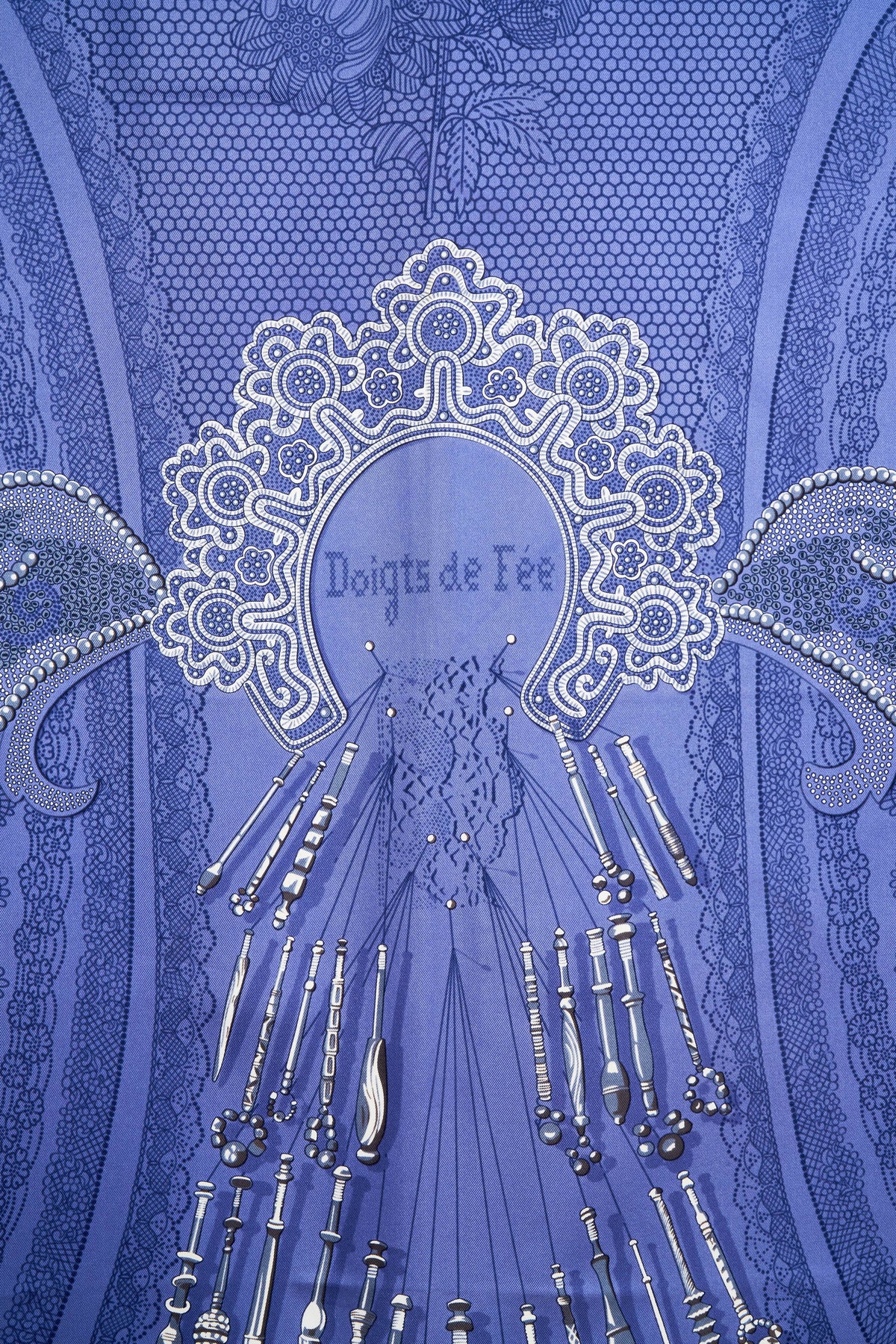 Hermes Silk Scarf 90cm &quot;Doights de fee&quot; Periwinkle