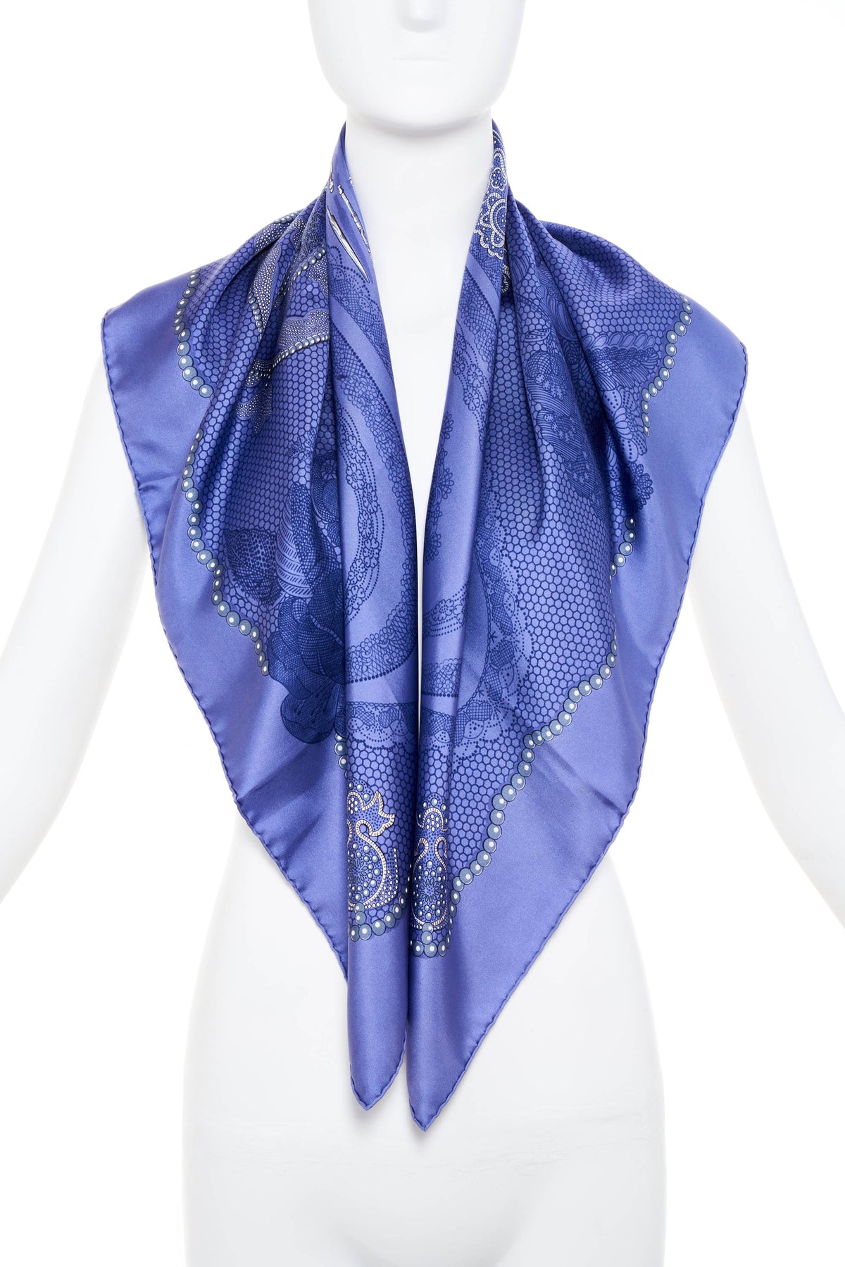 Hermes Silk Scarf 90cm &quot;Doights de fee&quot; Periwinkle