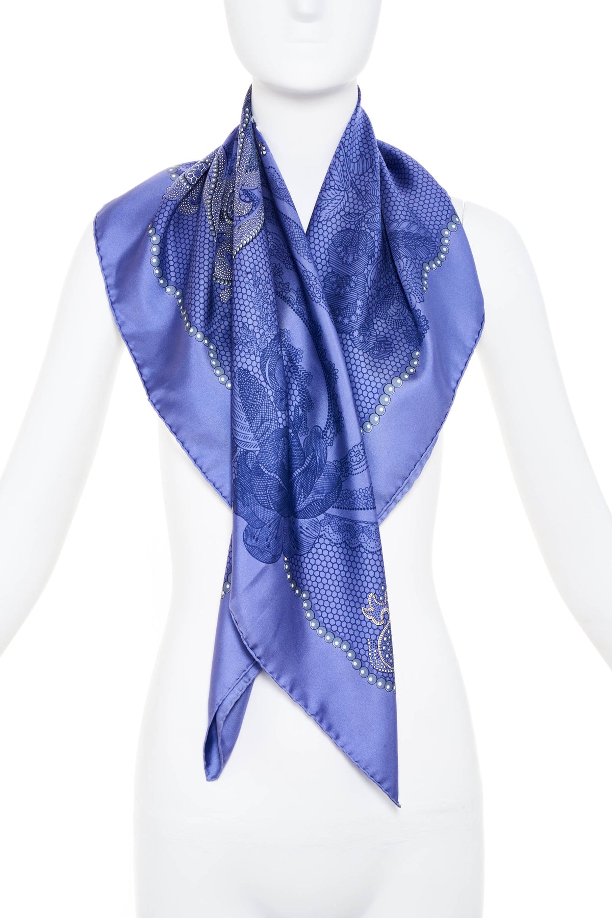 Hermes Silk Scarf 90cm &quot;Doights de fee&quot; Periwinkle