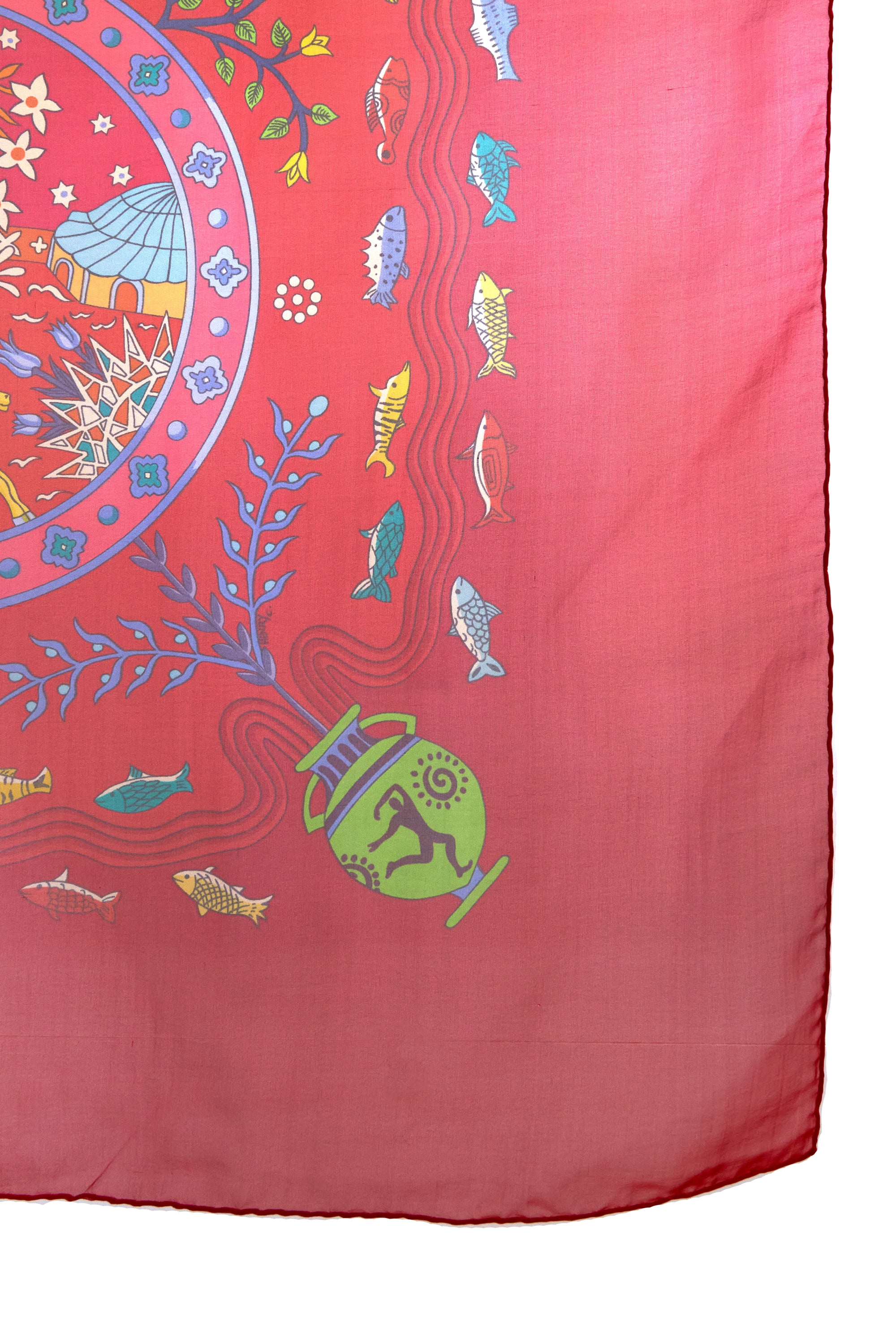 Hermes Chiffon Scarf "Escales Medeterrennes" 140cm