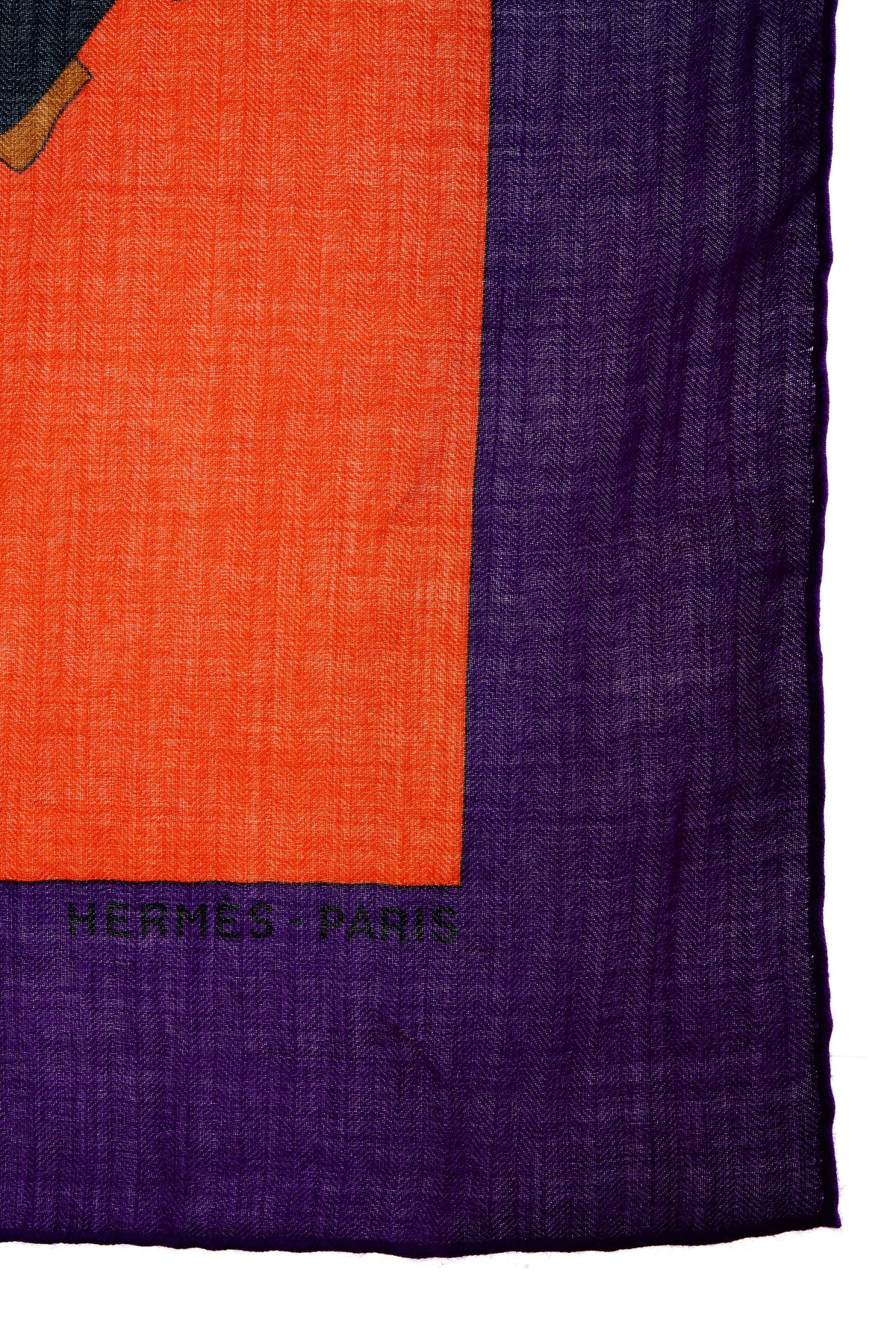 Hermes &quot;Cuirs du Desert&quot; Violet and Orange Shawl 140cm