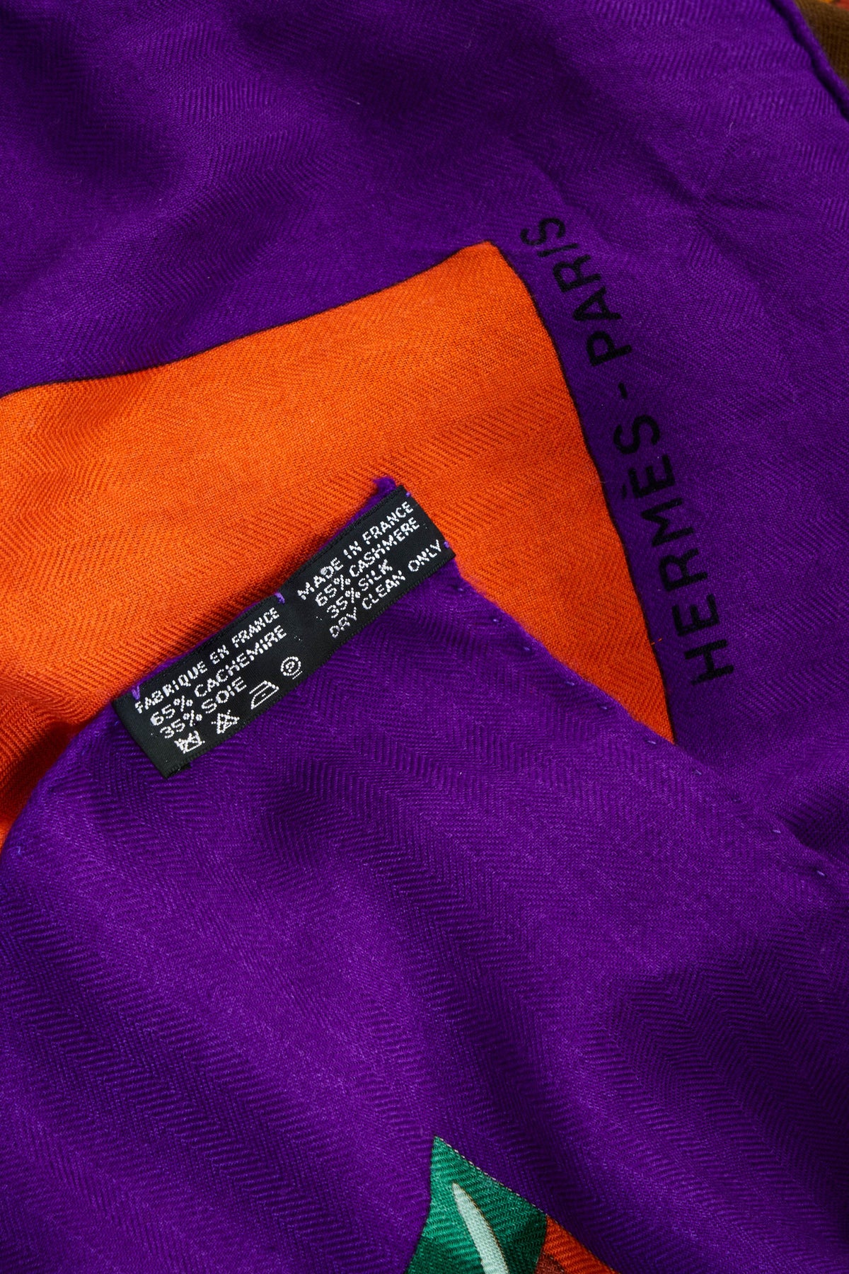 Hermes &quot;Cuirs du Desert&quot; Violet and Orange Shawl 140cm