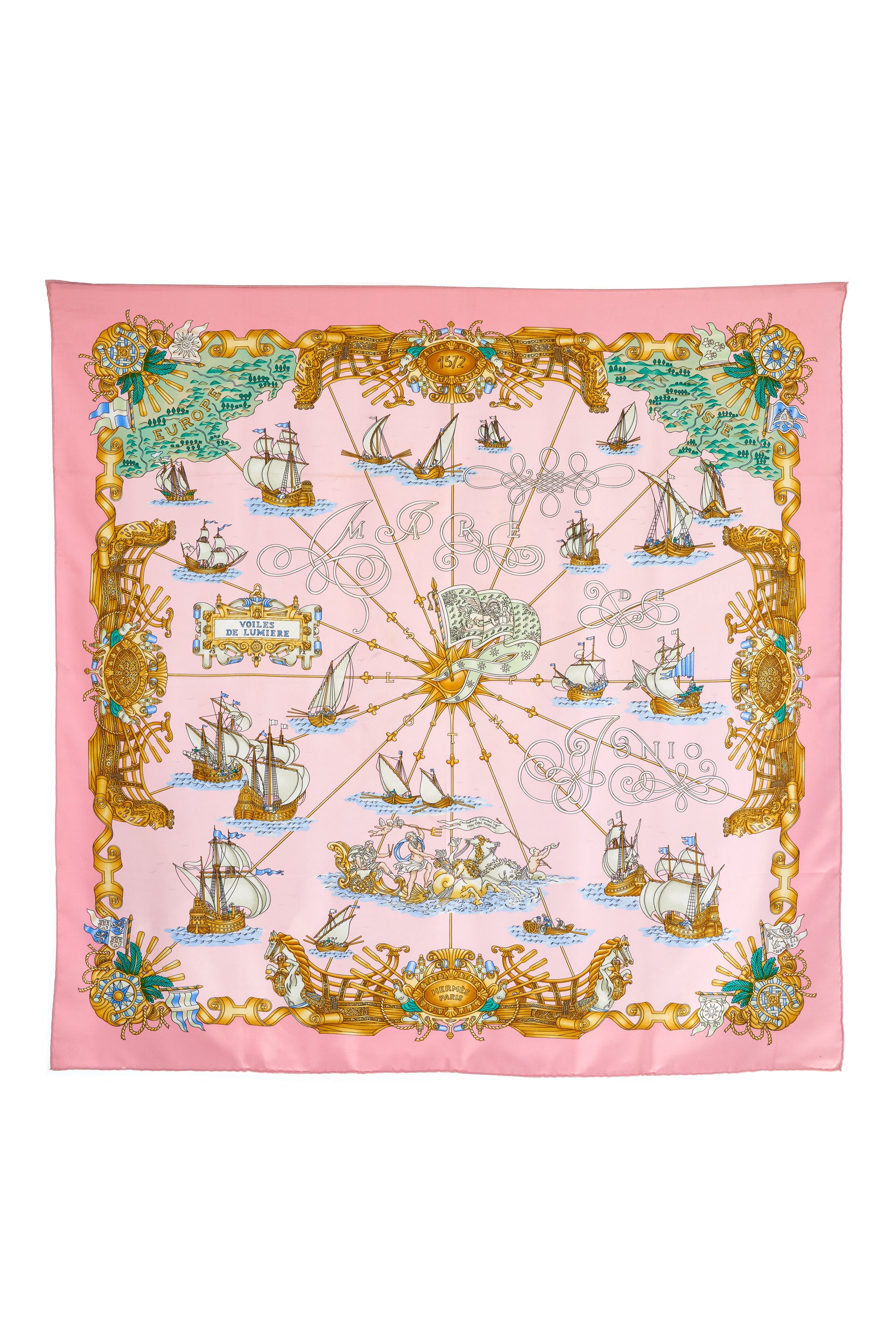 Hermes Silk Scarf "Voiles De Lumiere" 90cm