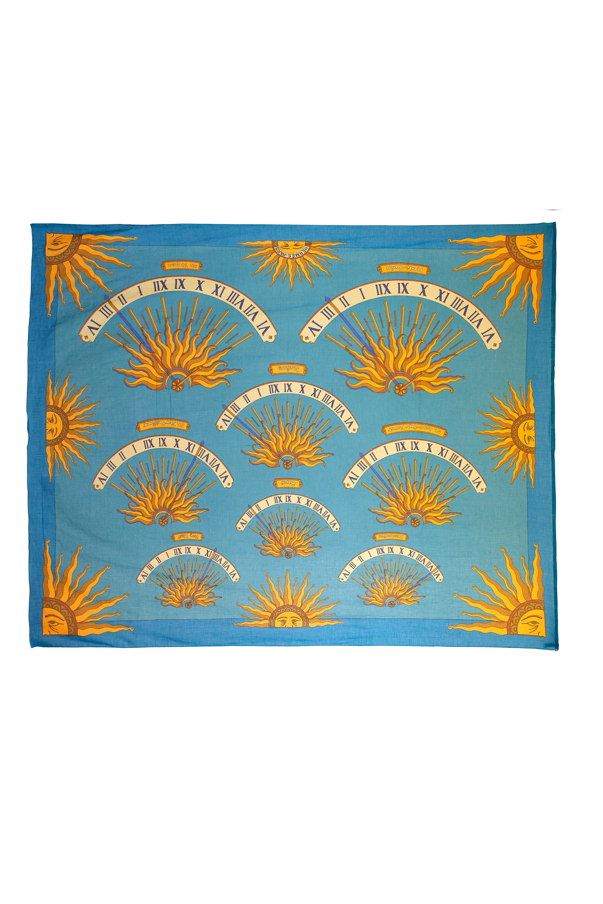 Hermes Cotton "Jean-Cap-Ferrat" Sun Dial 180x150cm