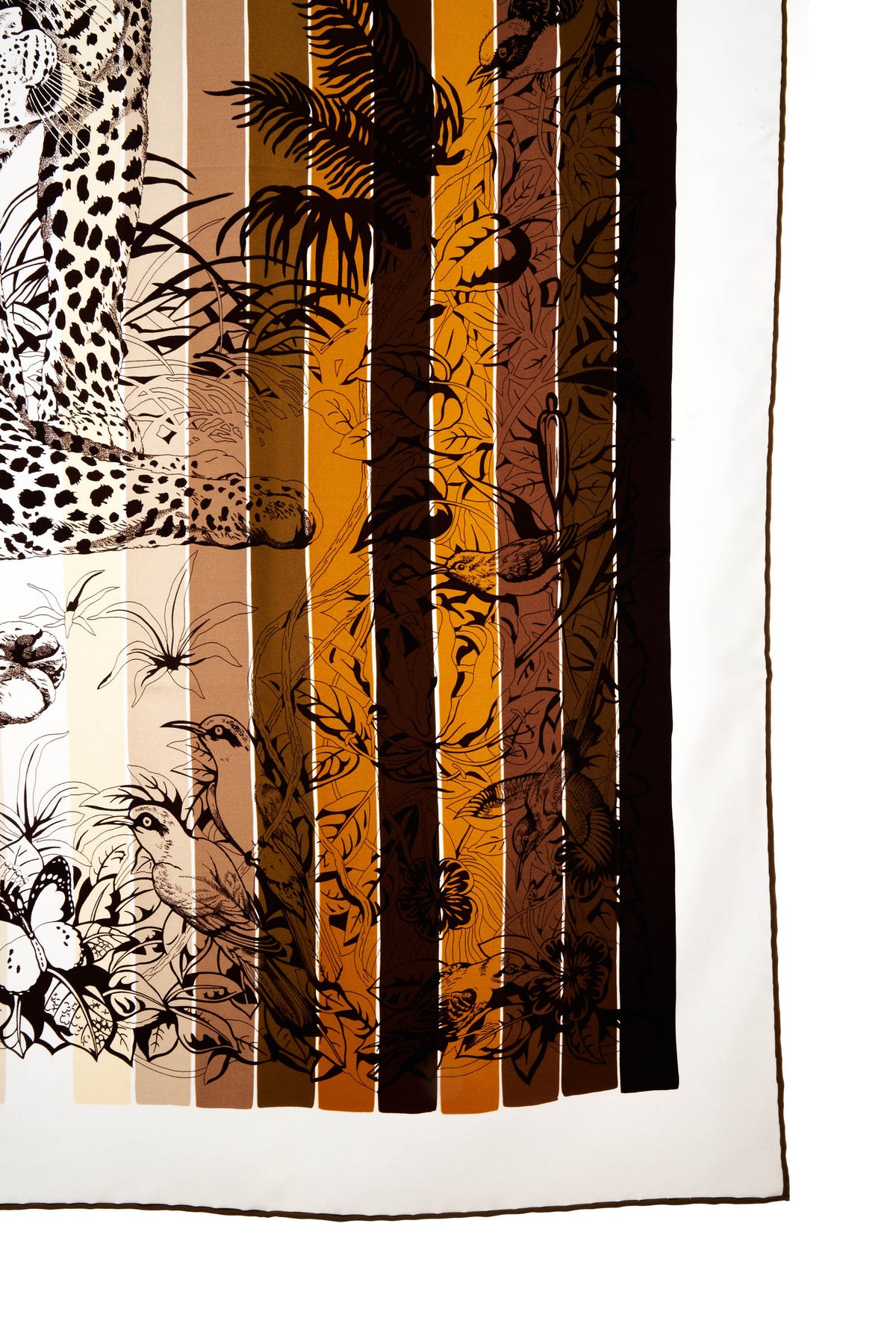 Hermes &quot;Jungle Love&quot; Neutral Silk Scarf 90cm