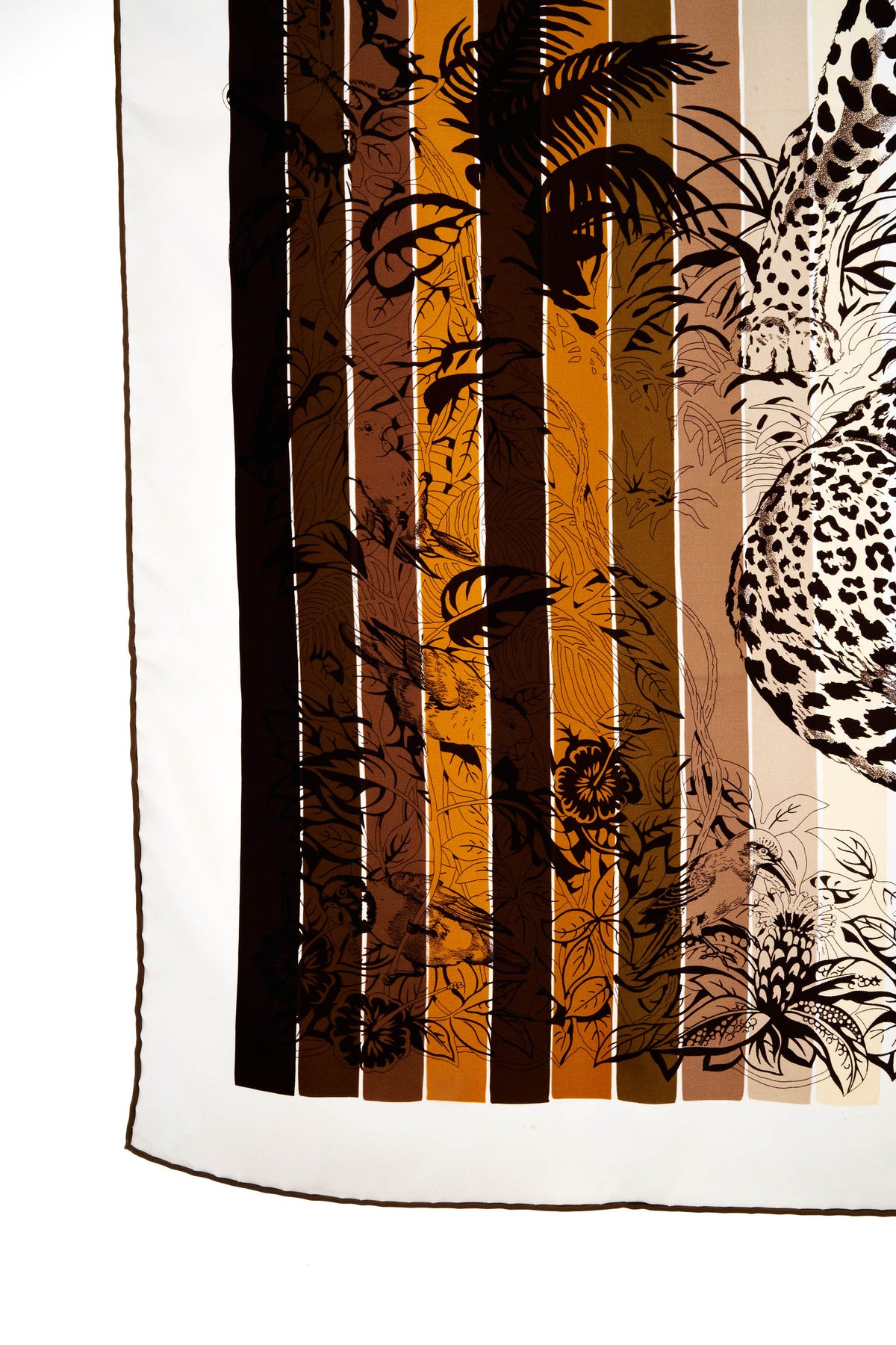 Hermes &quot;Jungle Love&quot; Neutral Silk Scarf 90cm