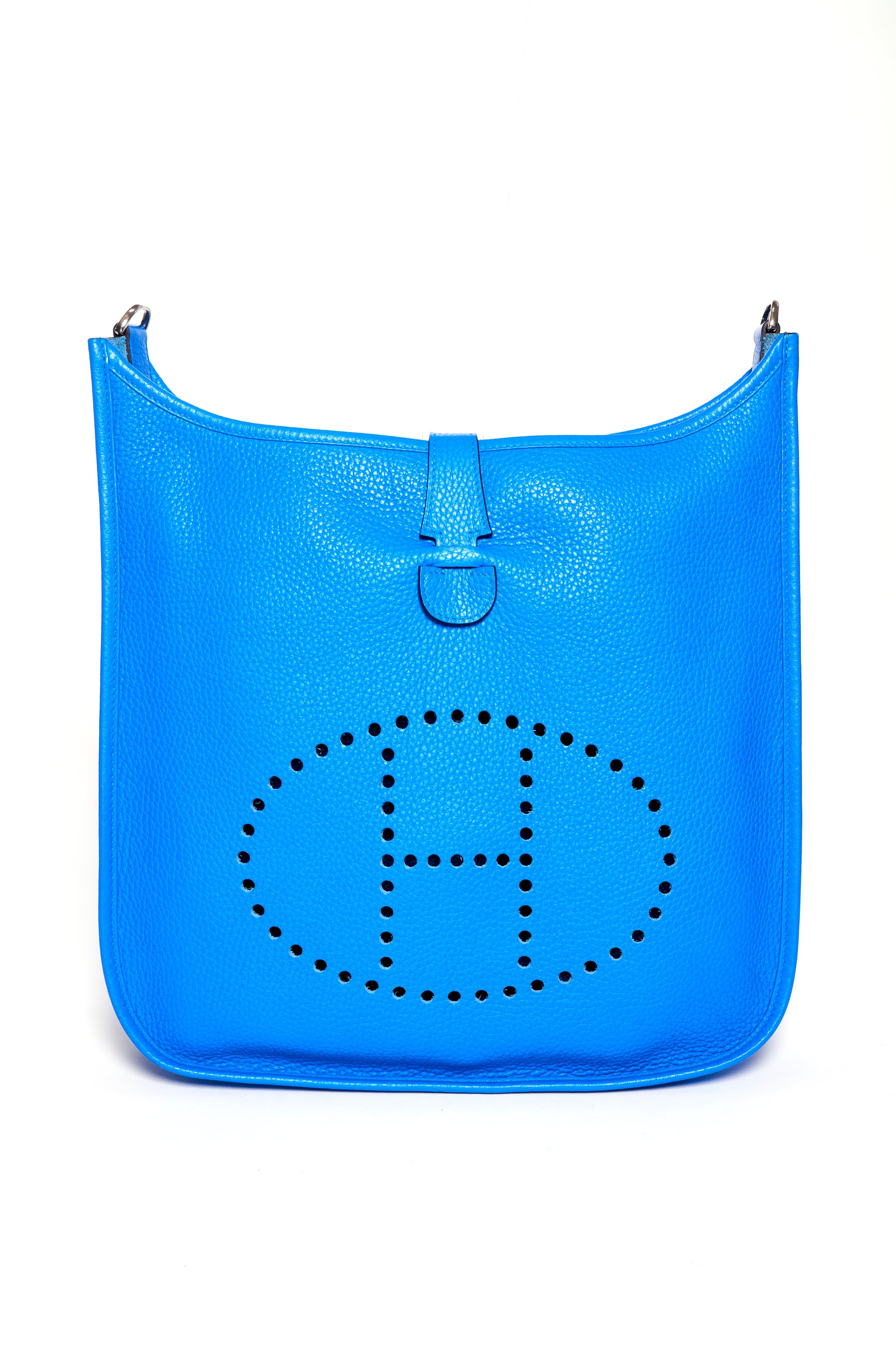 Hermes Hydra Blue Clemence Evelyne III Purse 33