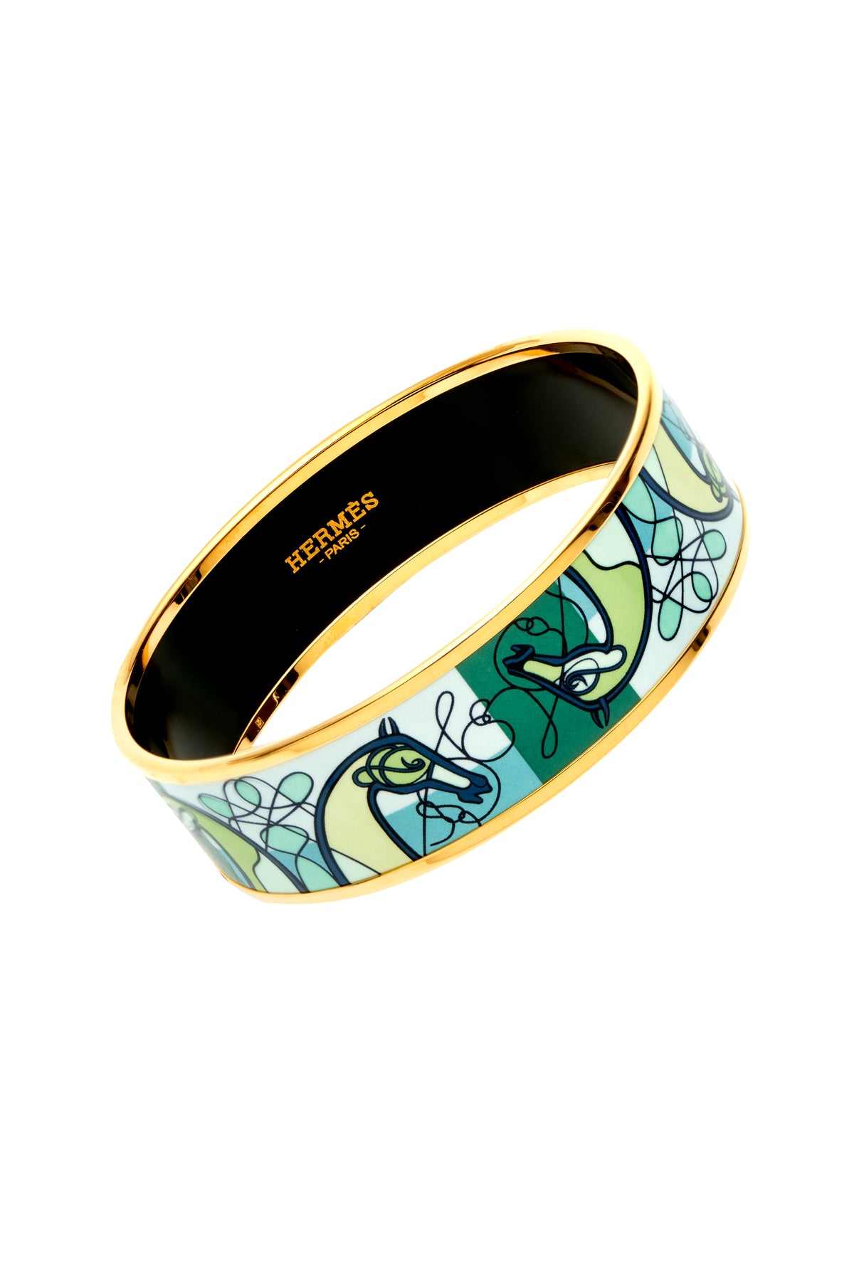 Hermes Horse Pattern Enamel Bracelet