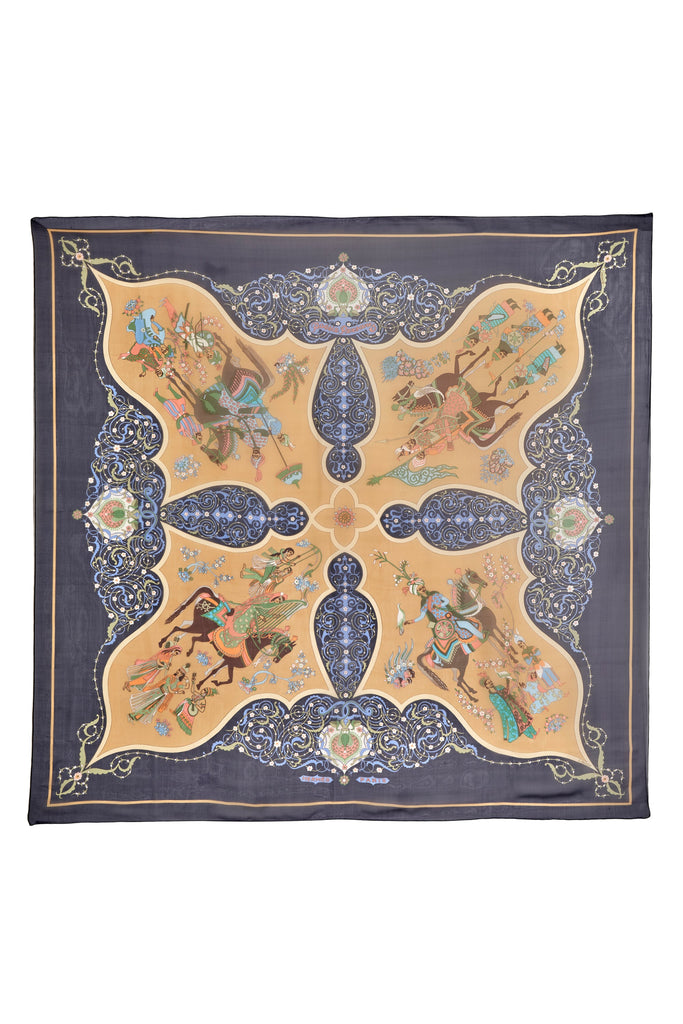 SORA. HERMES プチカレ 騎手柄 スカーフ シルク 藍色 SORA.様専用 HERMES プチカレ 騎手柄 スカーフ シルク 藍色 【公式通販】