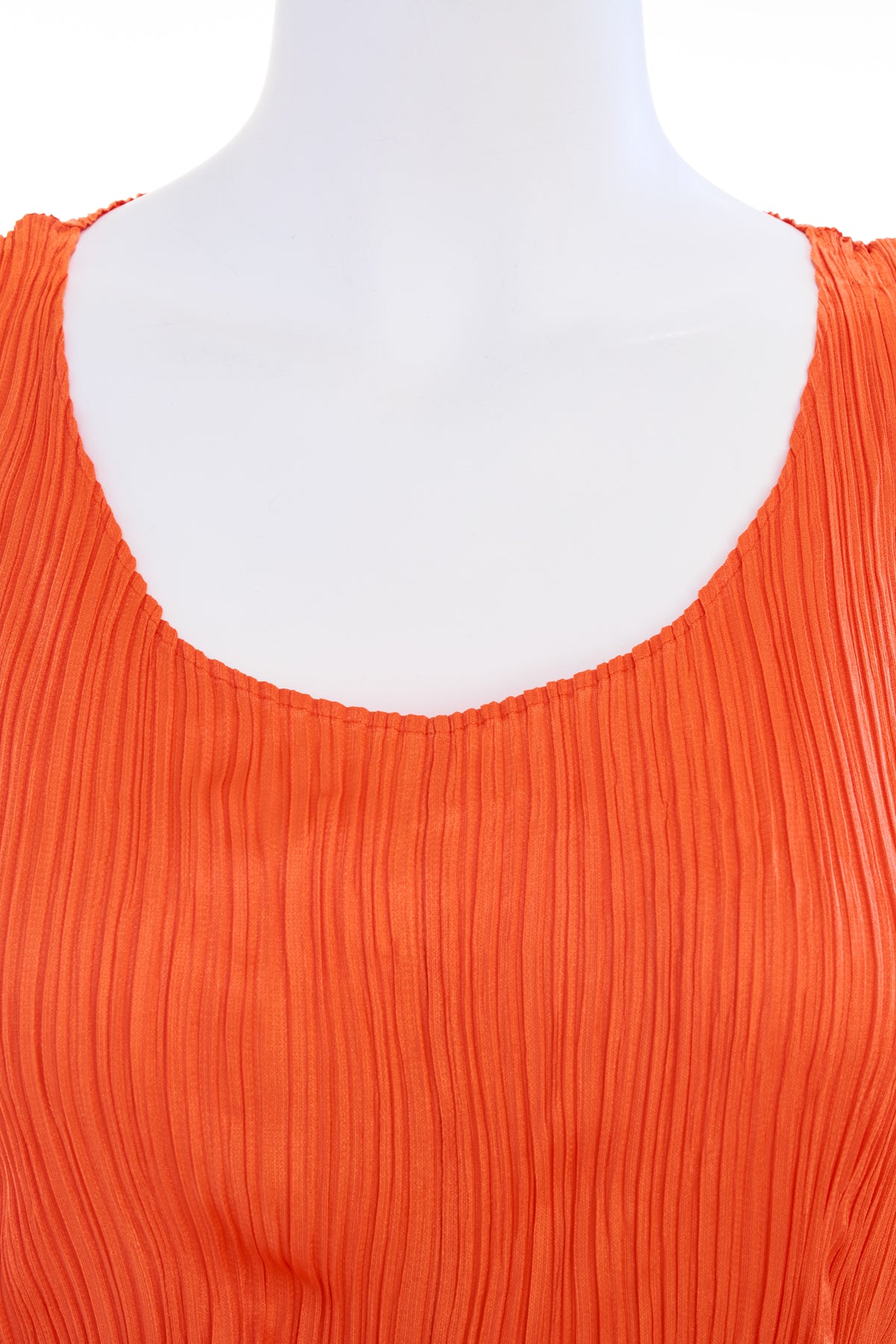 Issey Miyake Orange Pleated Dress