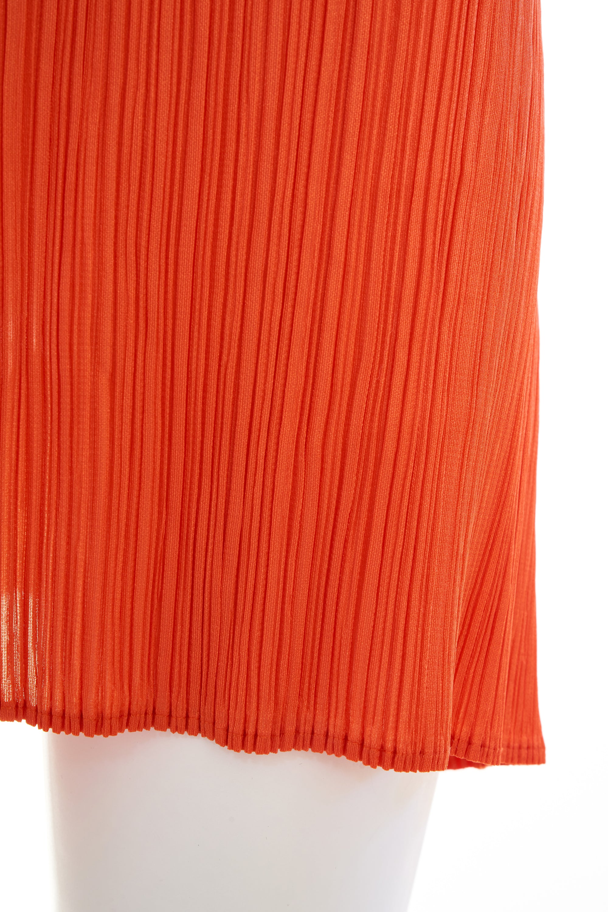 Issey Miyake Orange Pleated Dress