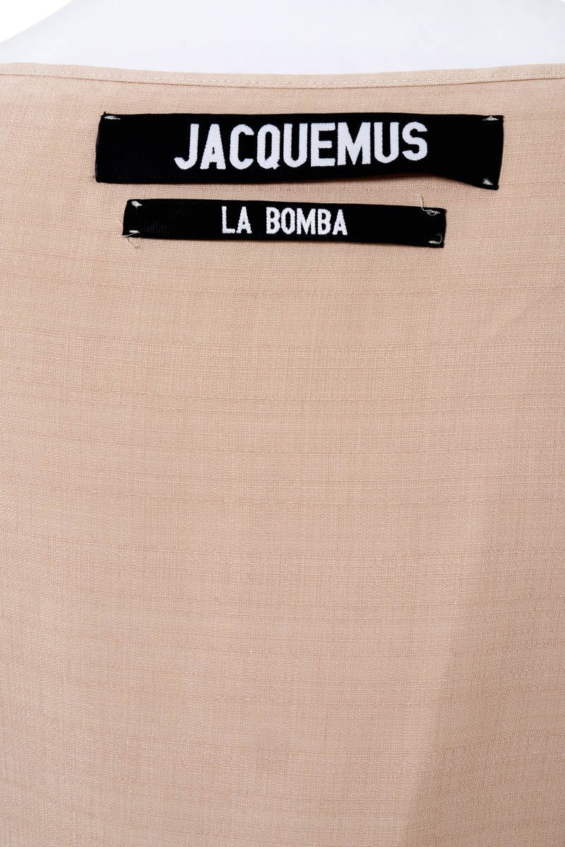 Jacquemus Beige Short Sleeve Drape Front Sash Shirt Size S