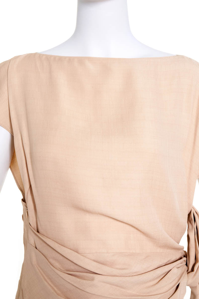 Jacquemus Beige Short Sleeve Drape Front Sash Shirt Size S