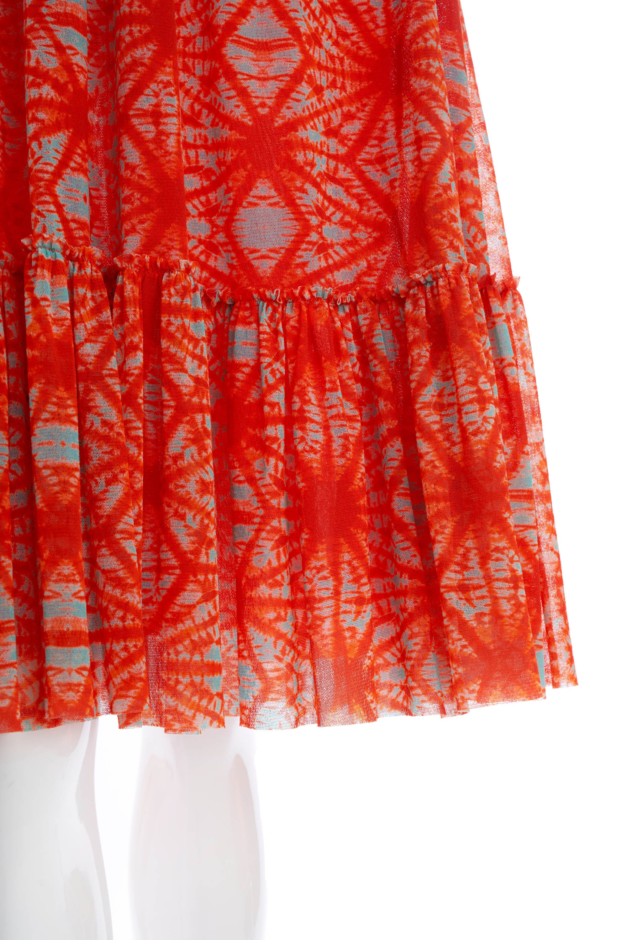 Jean Paul Gaultier Soleil Orange and Blue Dress Size Small