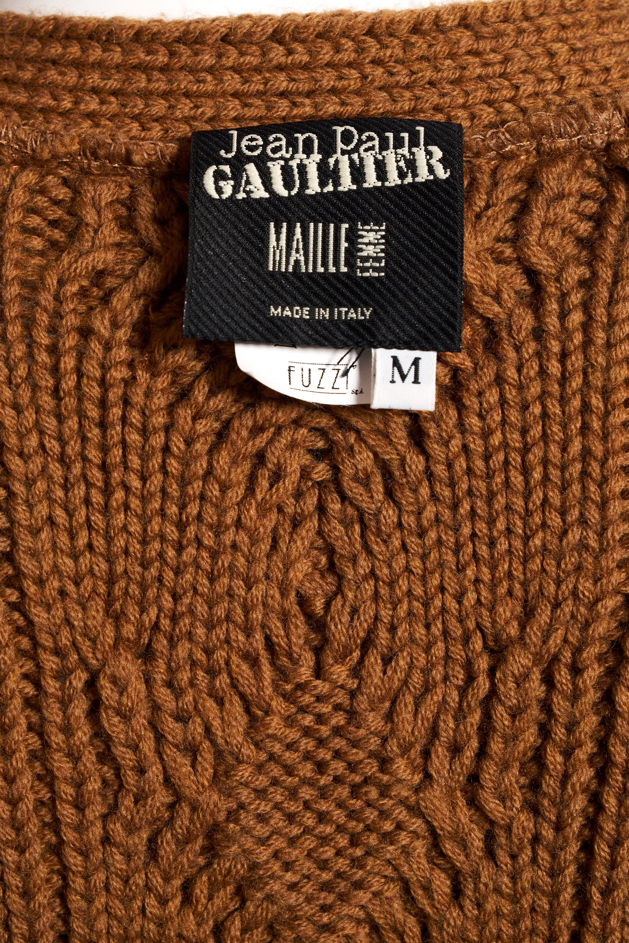 Jean Paul Gaultier Vintage Fuzzi Trompe l'oeil Cable Knit Cardigan