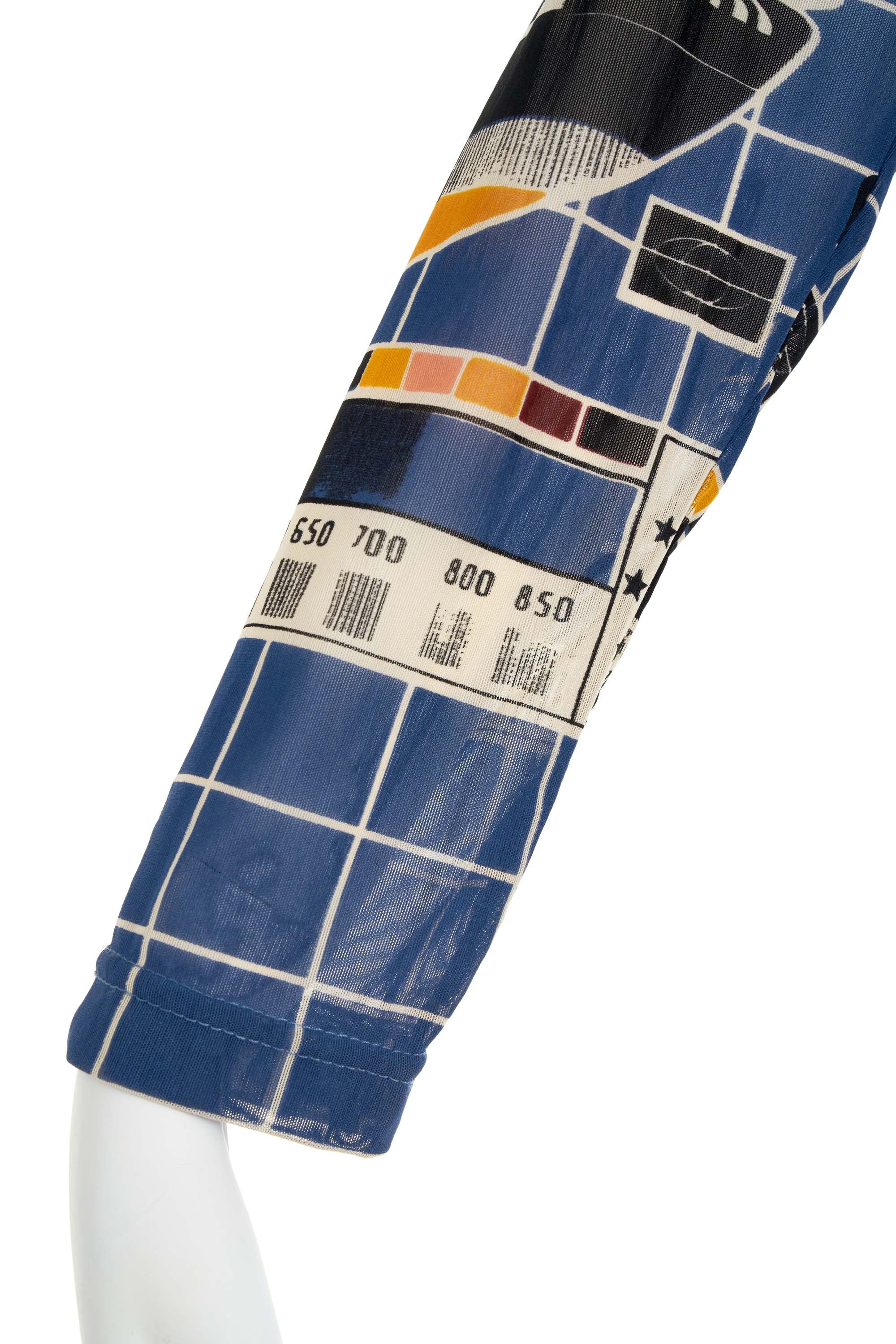 Jean Paul Gaultier JPG Paris Cyber Print Mesh Shirt Size M - Foxy