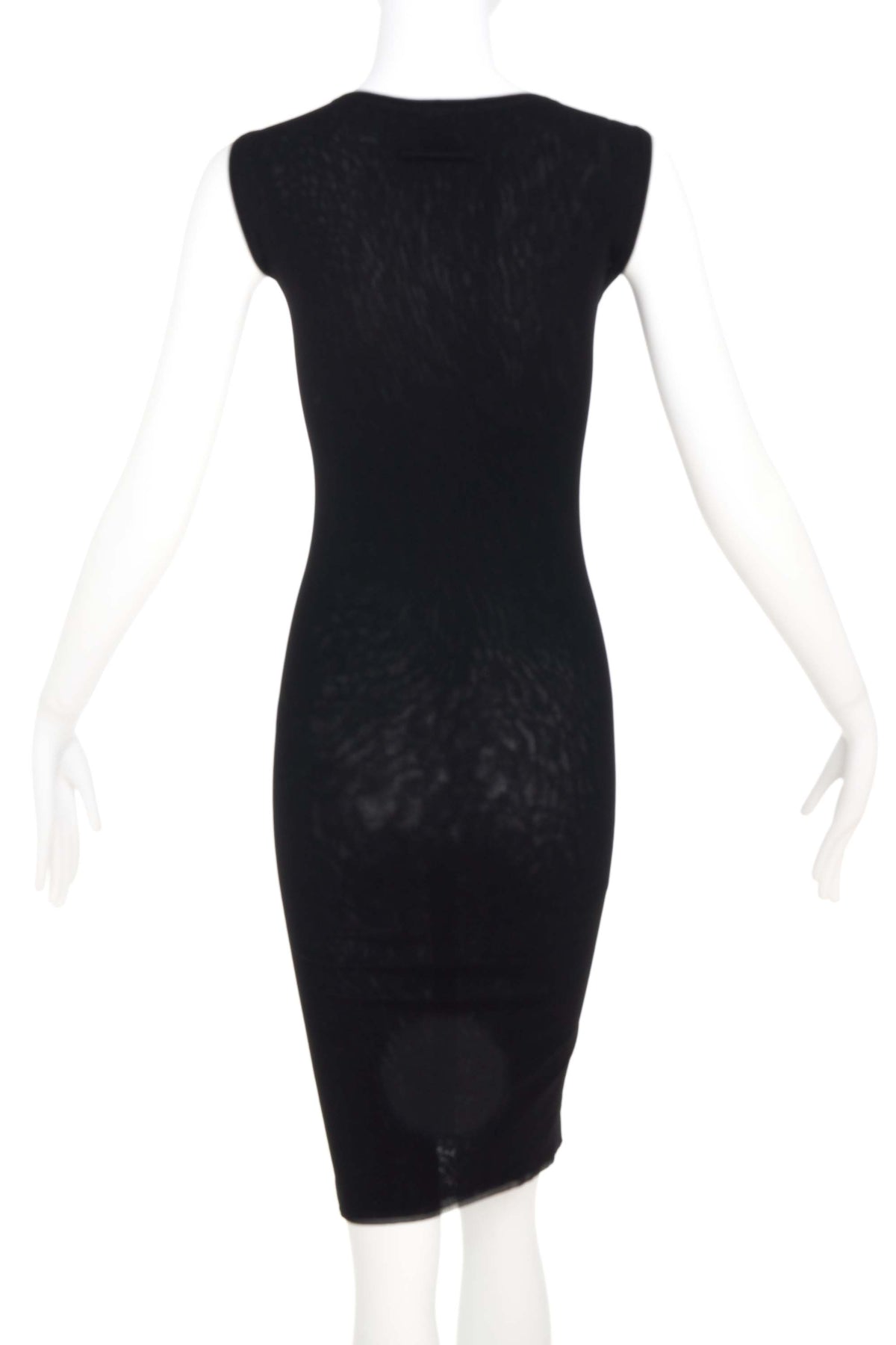 Jean Paul Gaultier Soleil Black Mesh and Leather Dress Size S