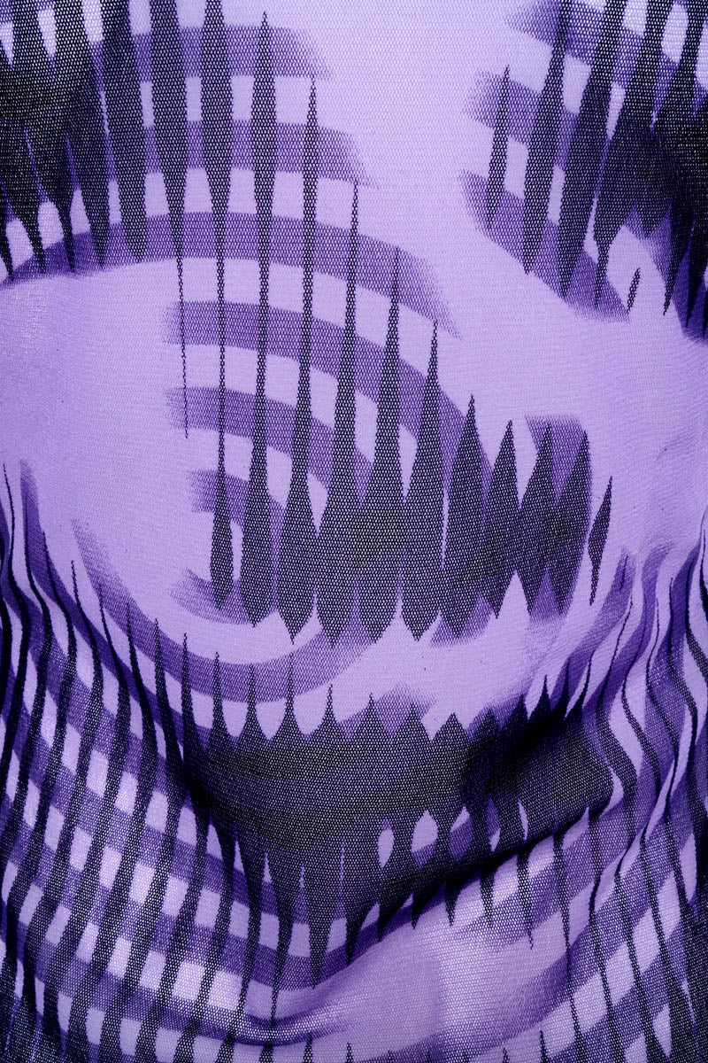 Jean Paul Gaultier Femme Purple Marlene Dietrich Fuzzi Knit Turtleneck Top Size L