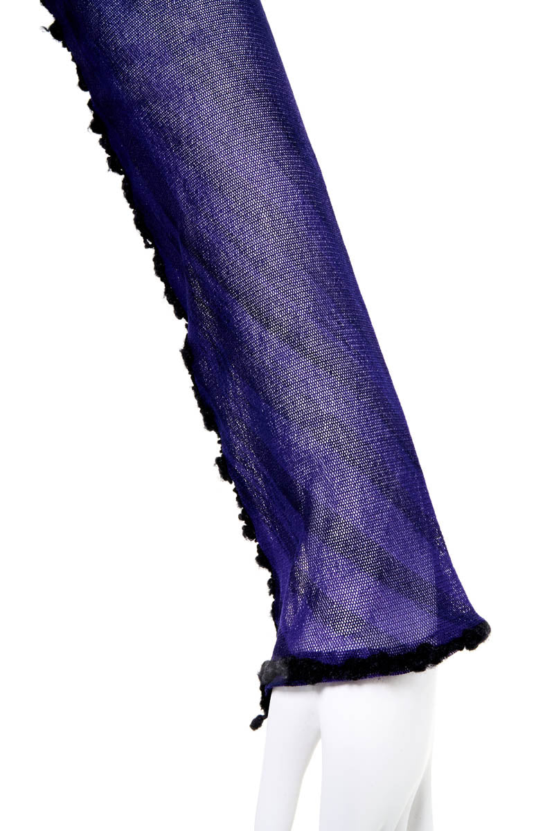 Jean Paul Gaultier Femme Purple Marlene Dietrich Fuzzi Knit Turtleneck Top Size L