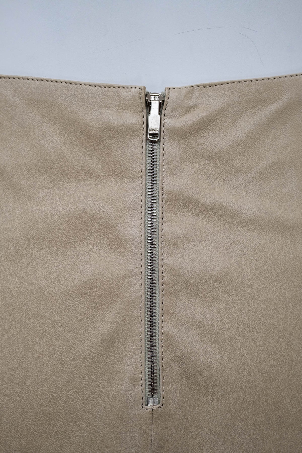 Jitrois Beige Leather Fluted Gored Skirt Size 36