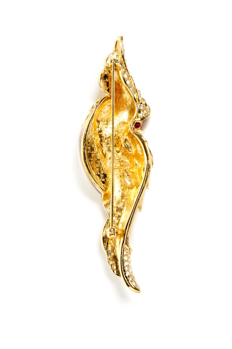 Judith Leiber Shell and Onyx Cockatoo Brooch