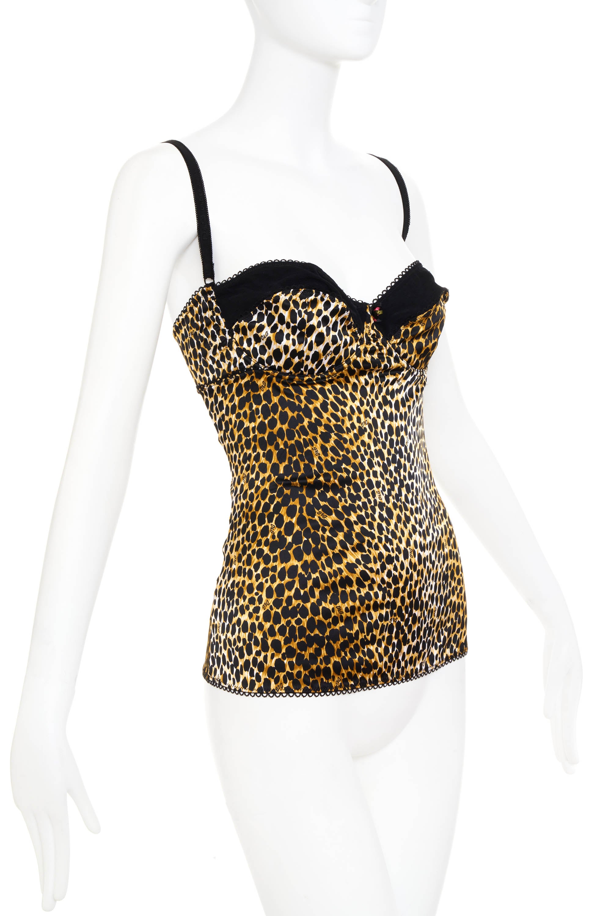 D&G by Dolce & Gabbana Leopard Print Bustier Size 38