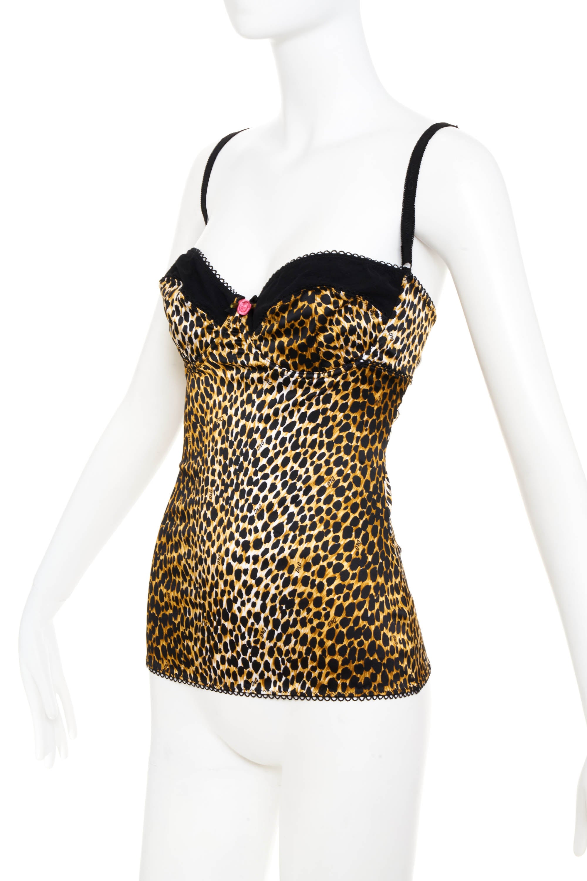 D&G by Dolce & Gabbana Leopard Print Bustier Size 38