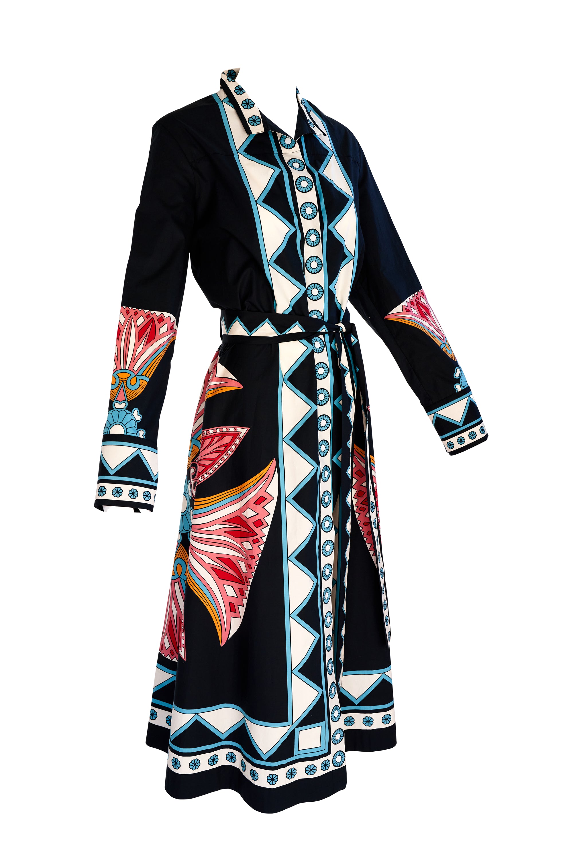 La Double J Black and Aqua Shirt Dress