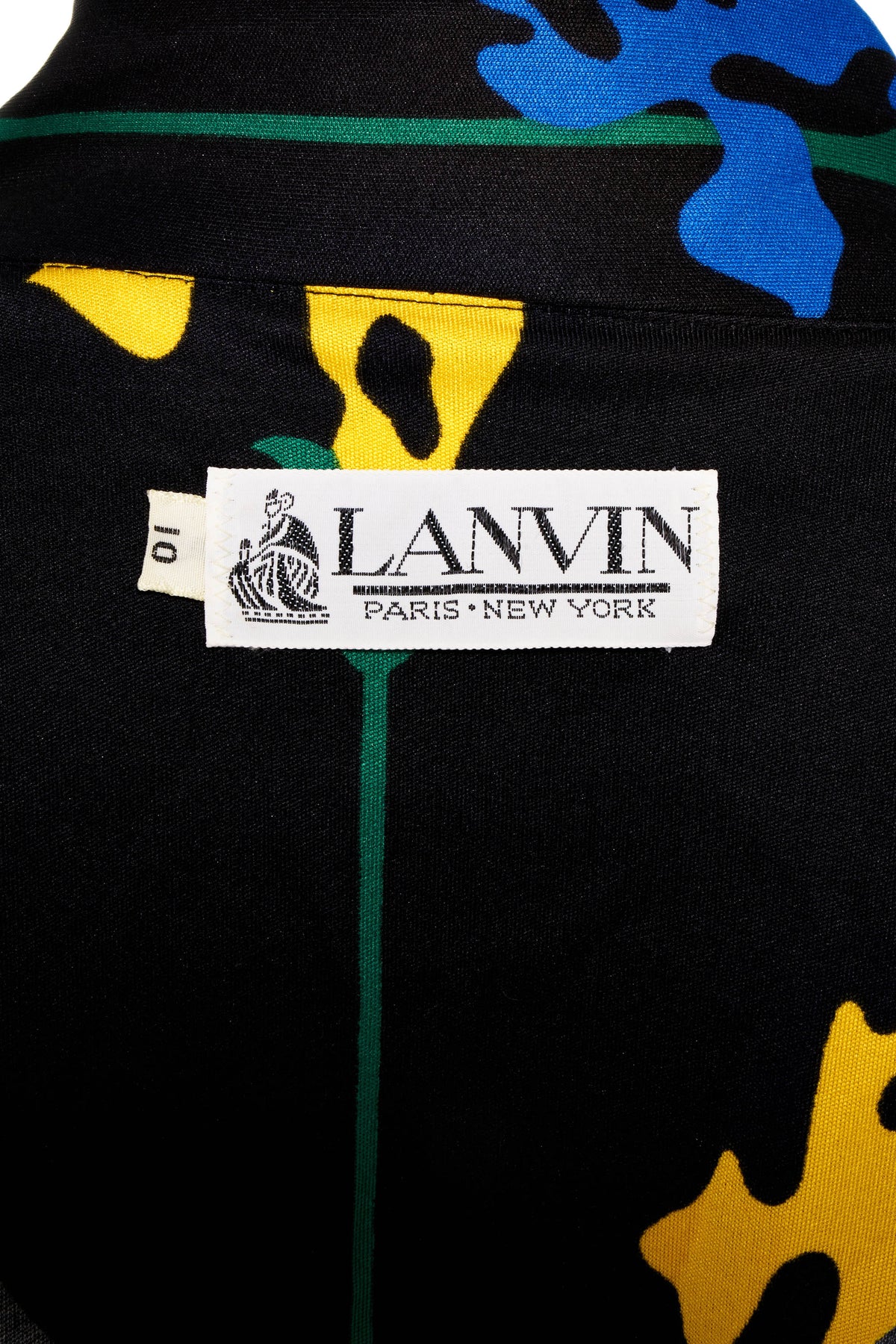 Lanvin Vintage 1970&#39;s Floral Print Belted Shirt Dress Size 10/6