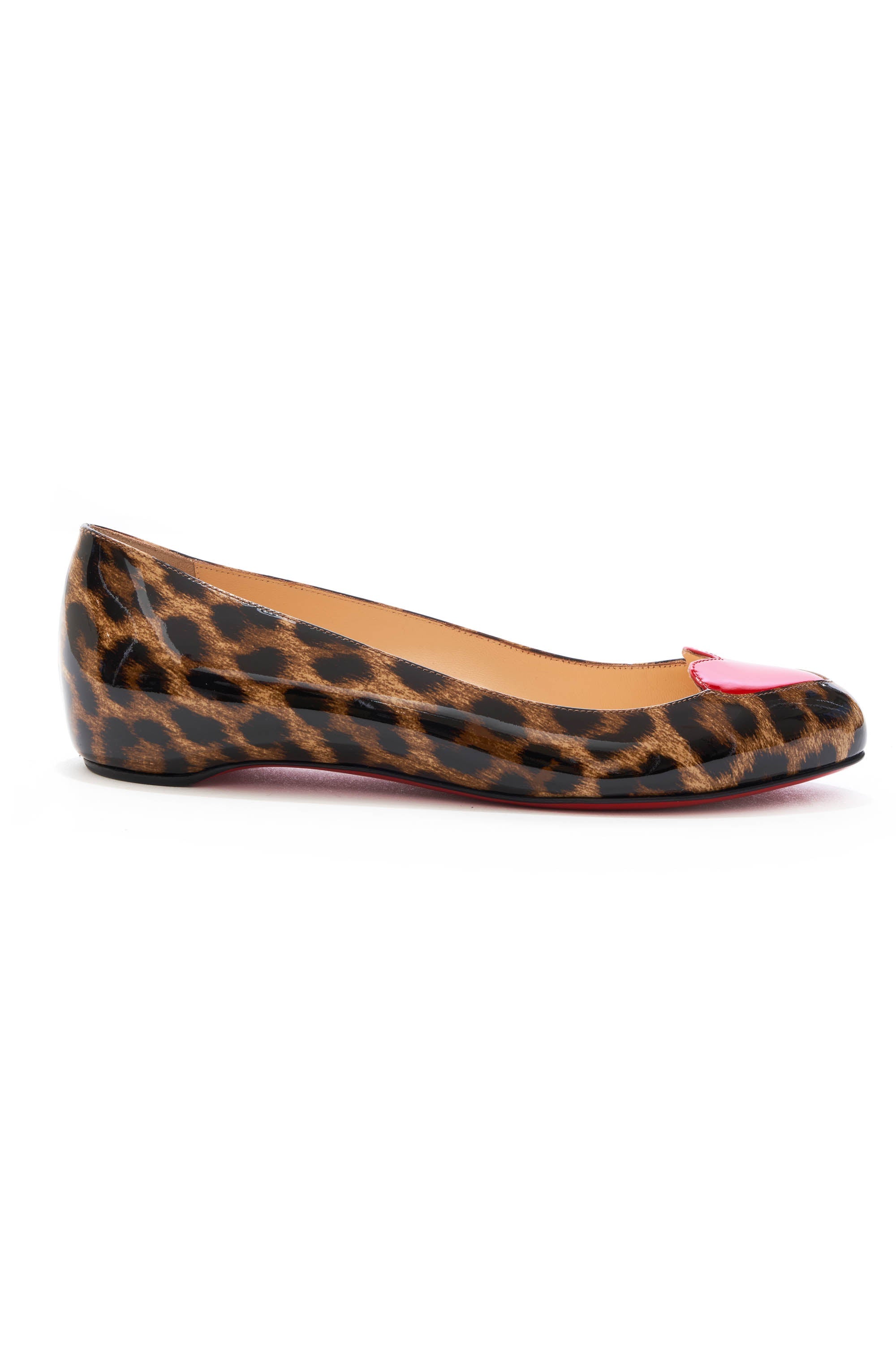 Christian Louboutin Leopard Point Toe Flats w/ Heart Shoes Size 36