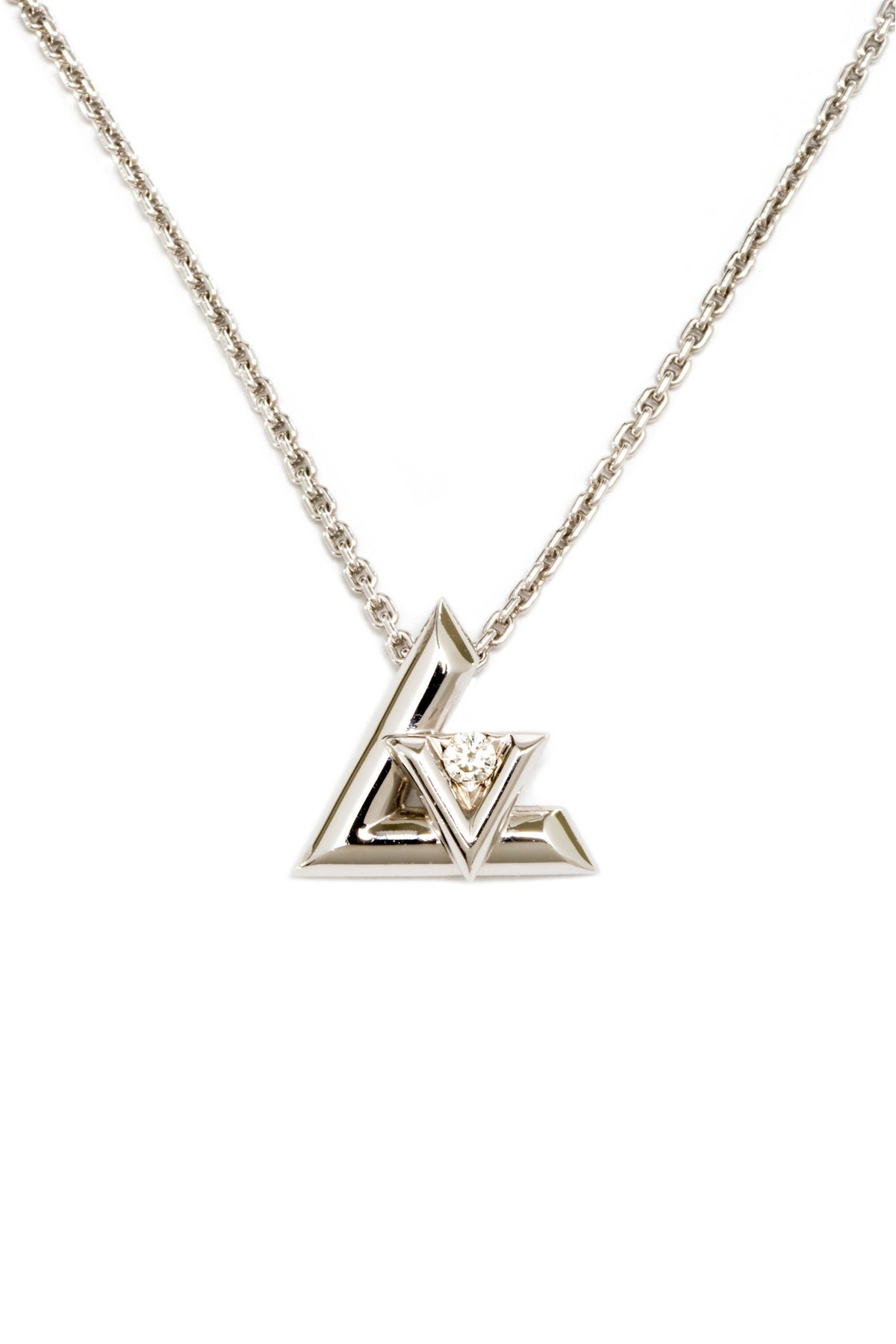 Louis Vuitton 18k White Gold and Diamond Volt Necklace