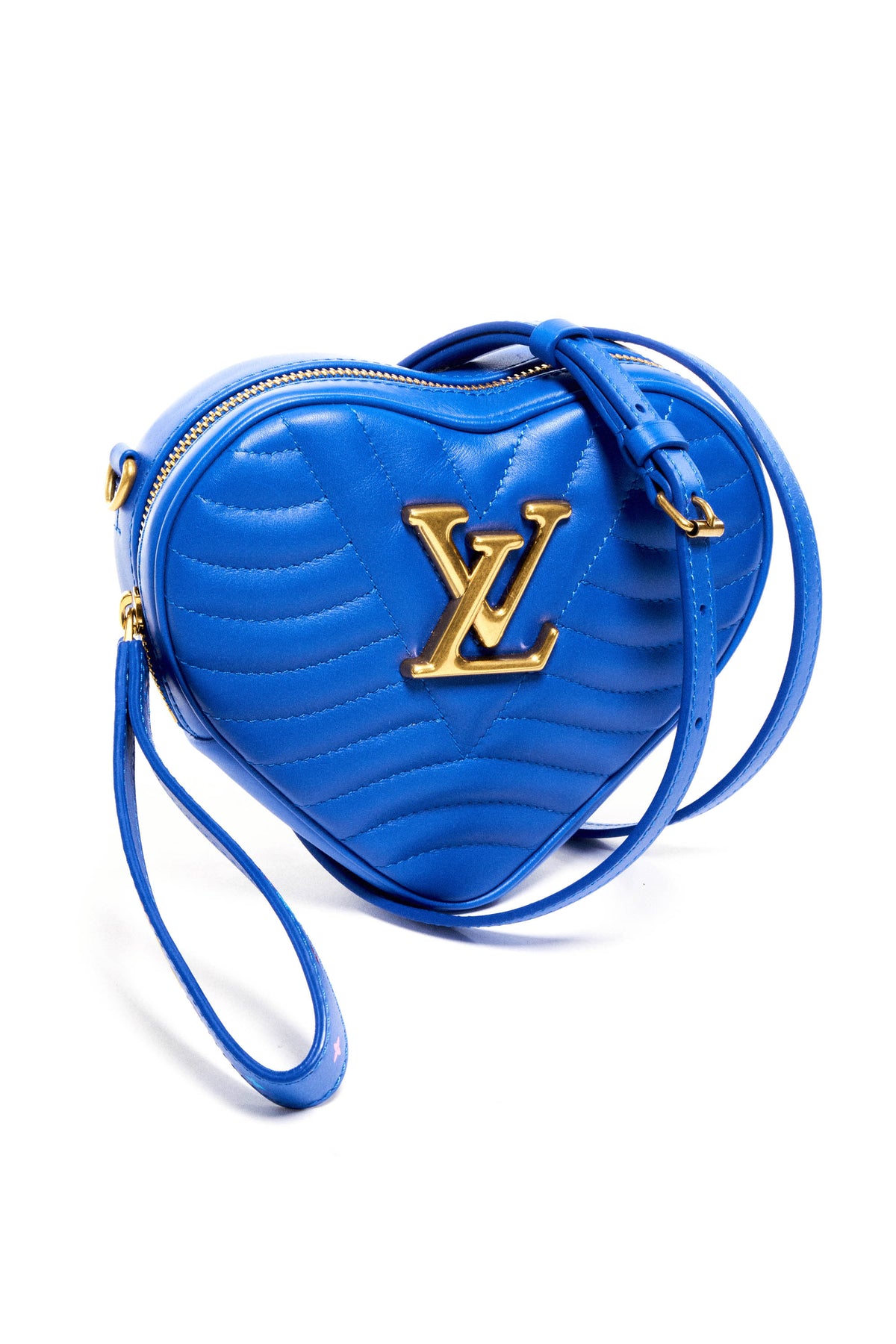 Louis Vuitton Blue Wave Quilted Crossbody Heart Purse