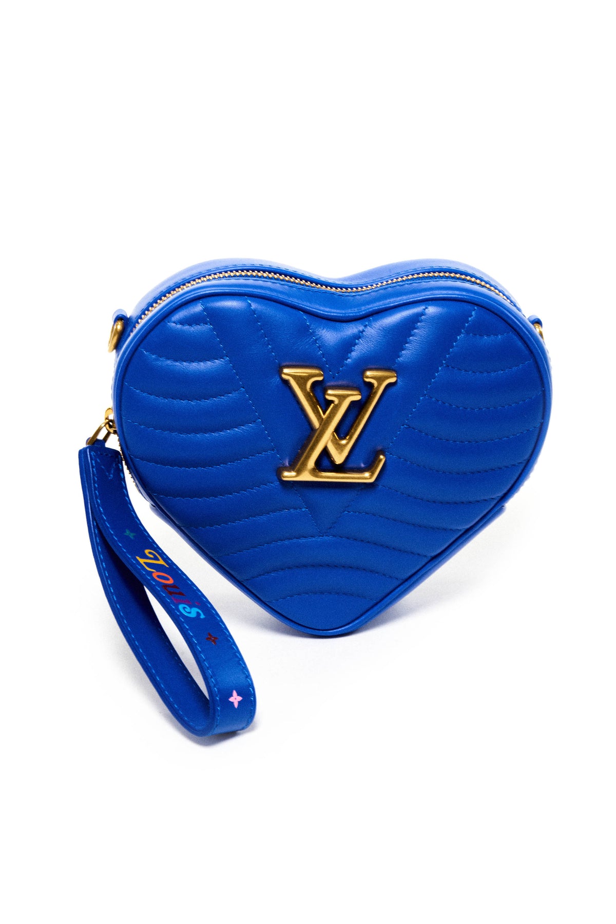 Louis Vuitton Blue Wave Quilted Crossbody Heart Purse