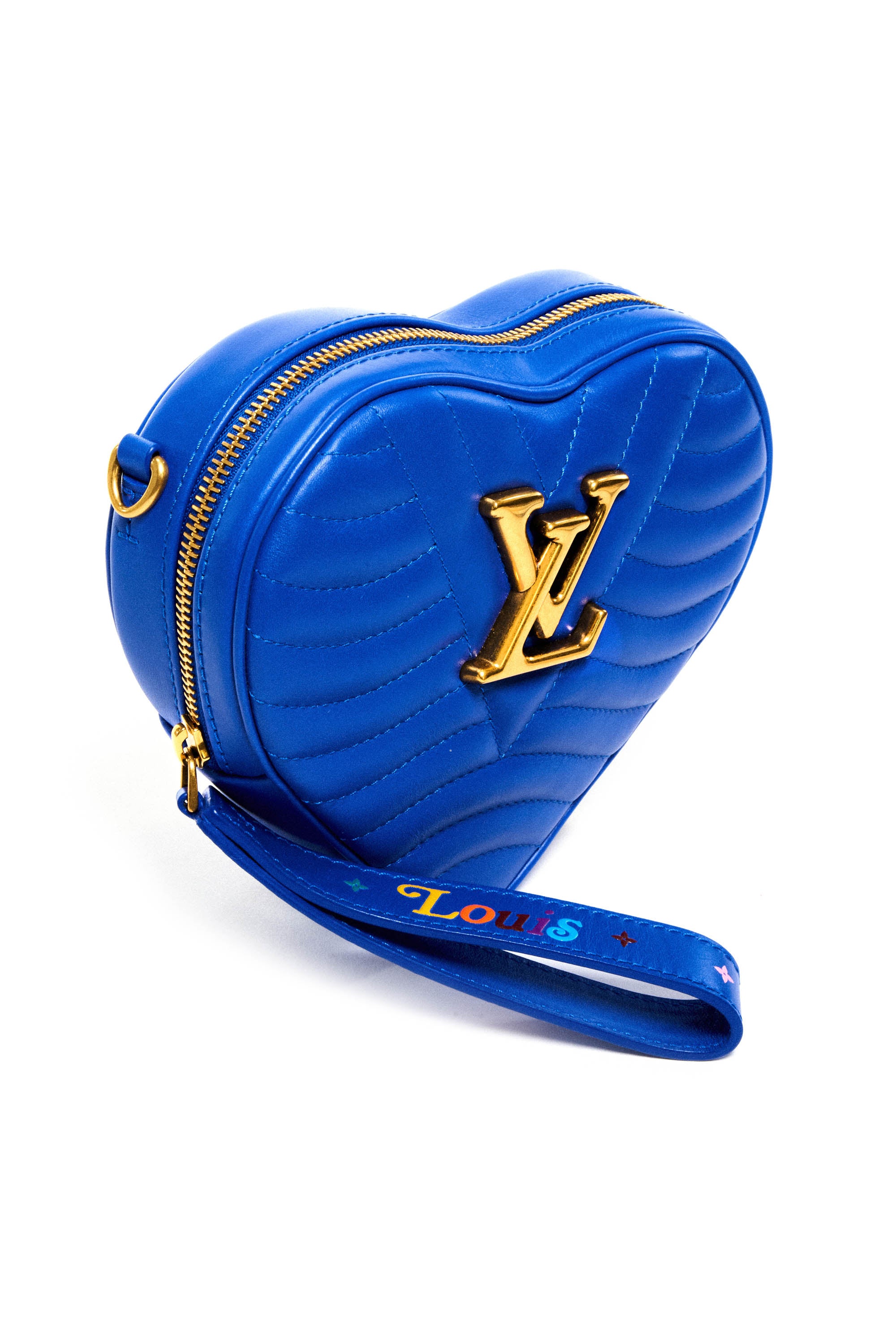 Louis Vuitton Blue Wave Quilted Crossbody Heart Purse