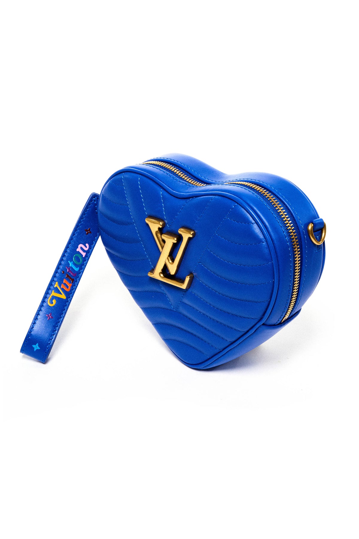 Louis Vuitton Blue Wave Quilted Crossbody Heart Purse