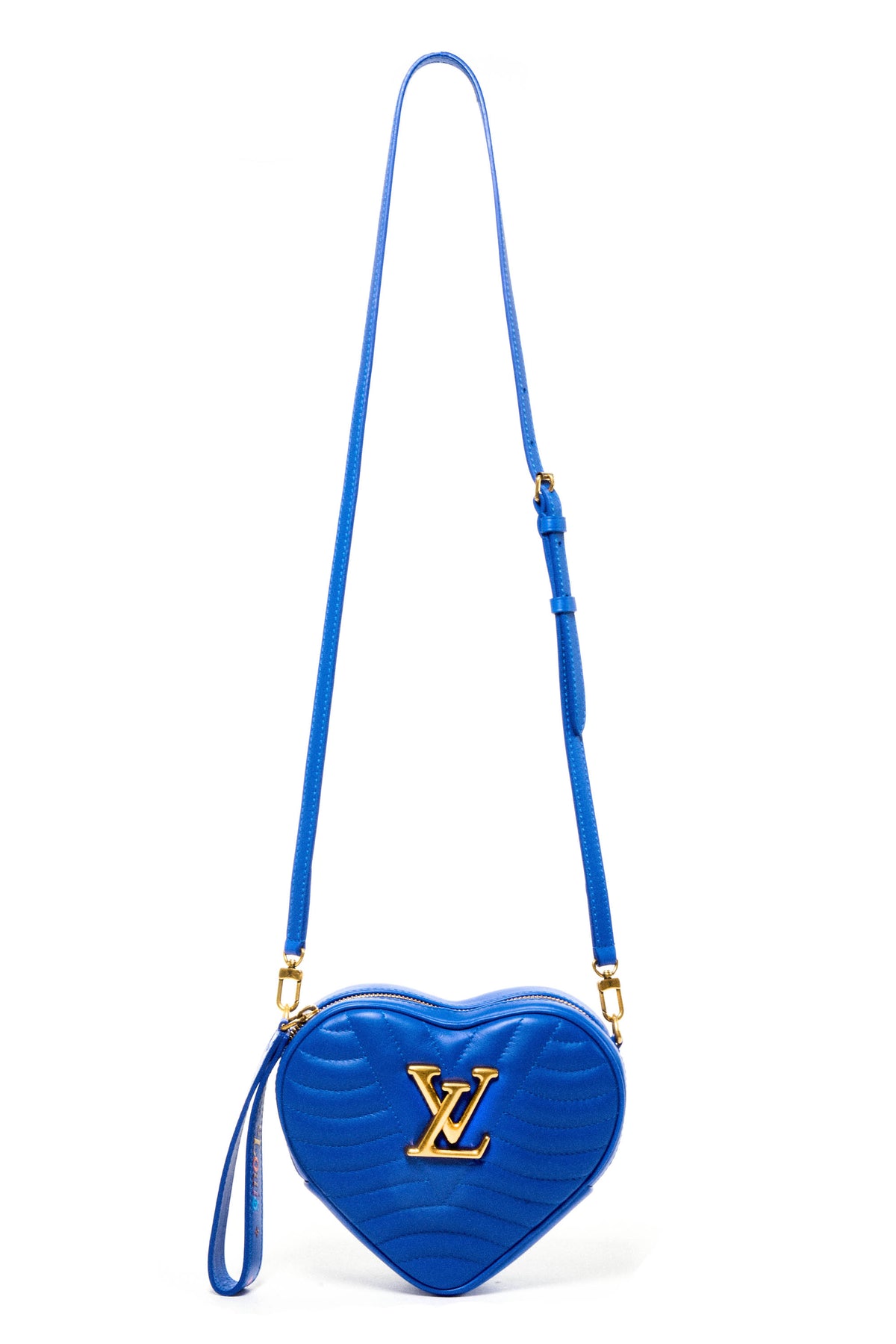 Louis Vuitton Blue Wave Quilted Crossbody Heart Purse