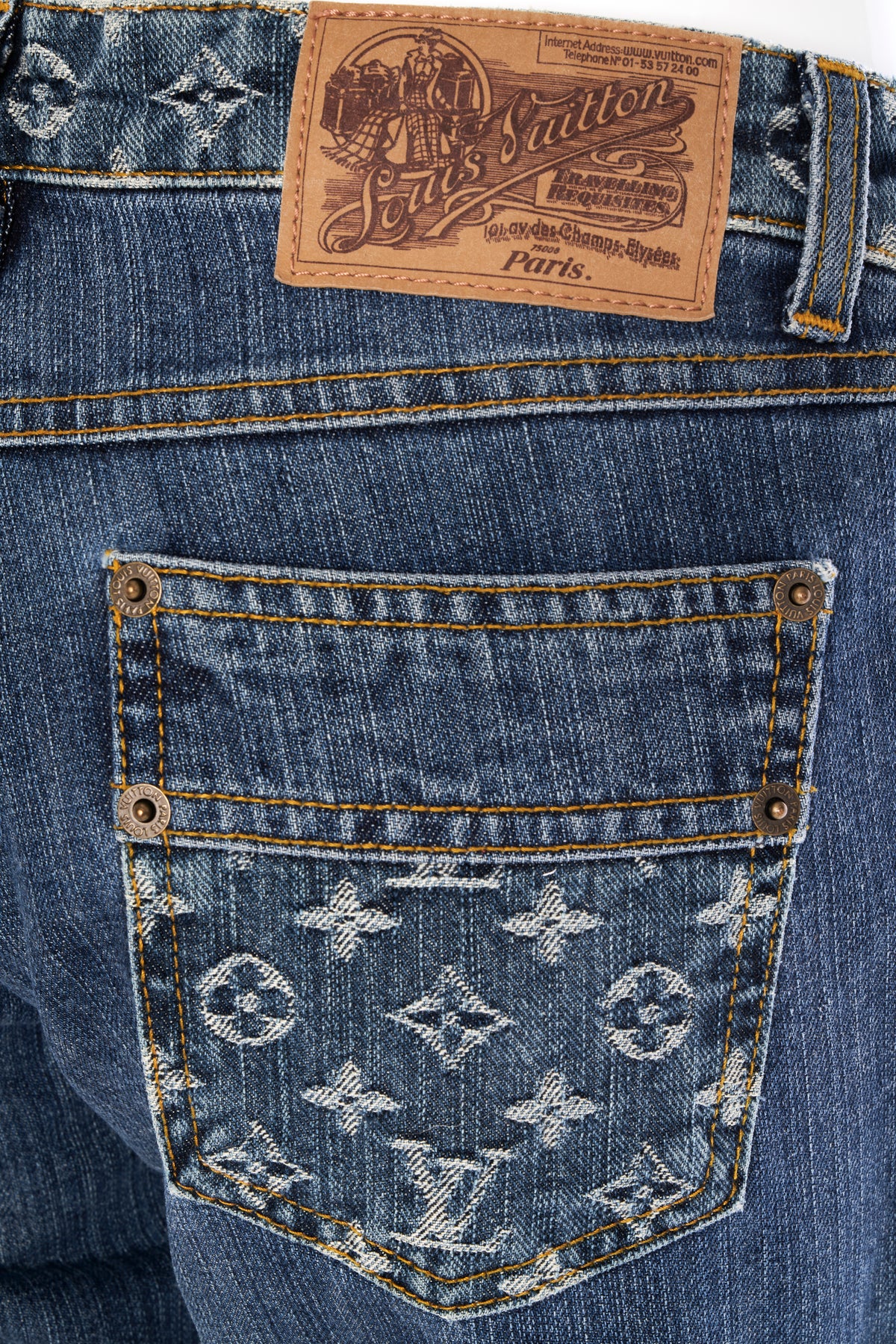 Louis Vuitton Monogram Low Rise Jeans 38/4
