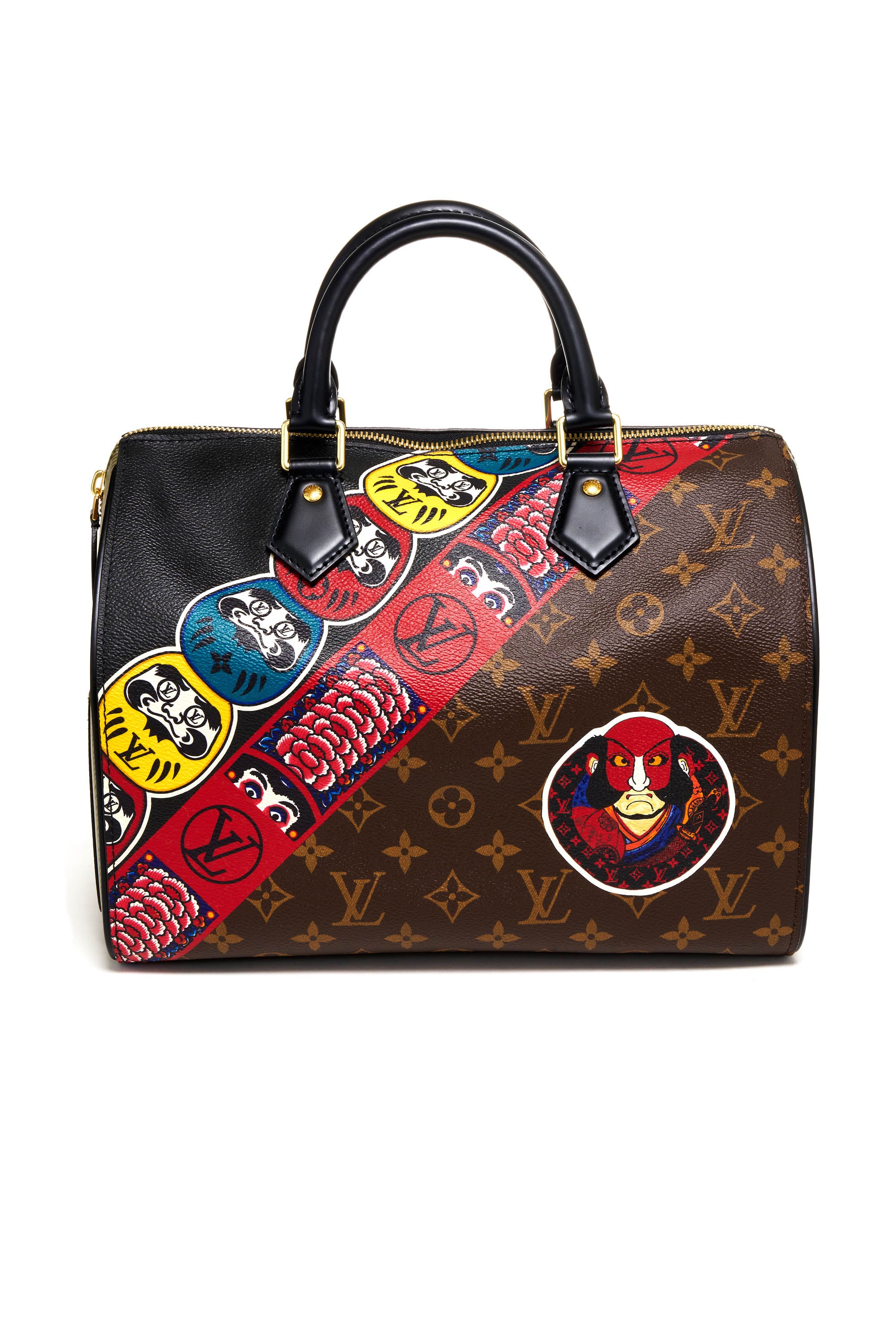 Louis Vuitton Monogram Limited Edition Kabuki Print Speedy Purse 30cm