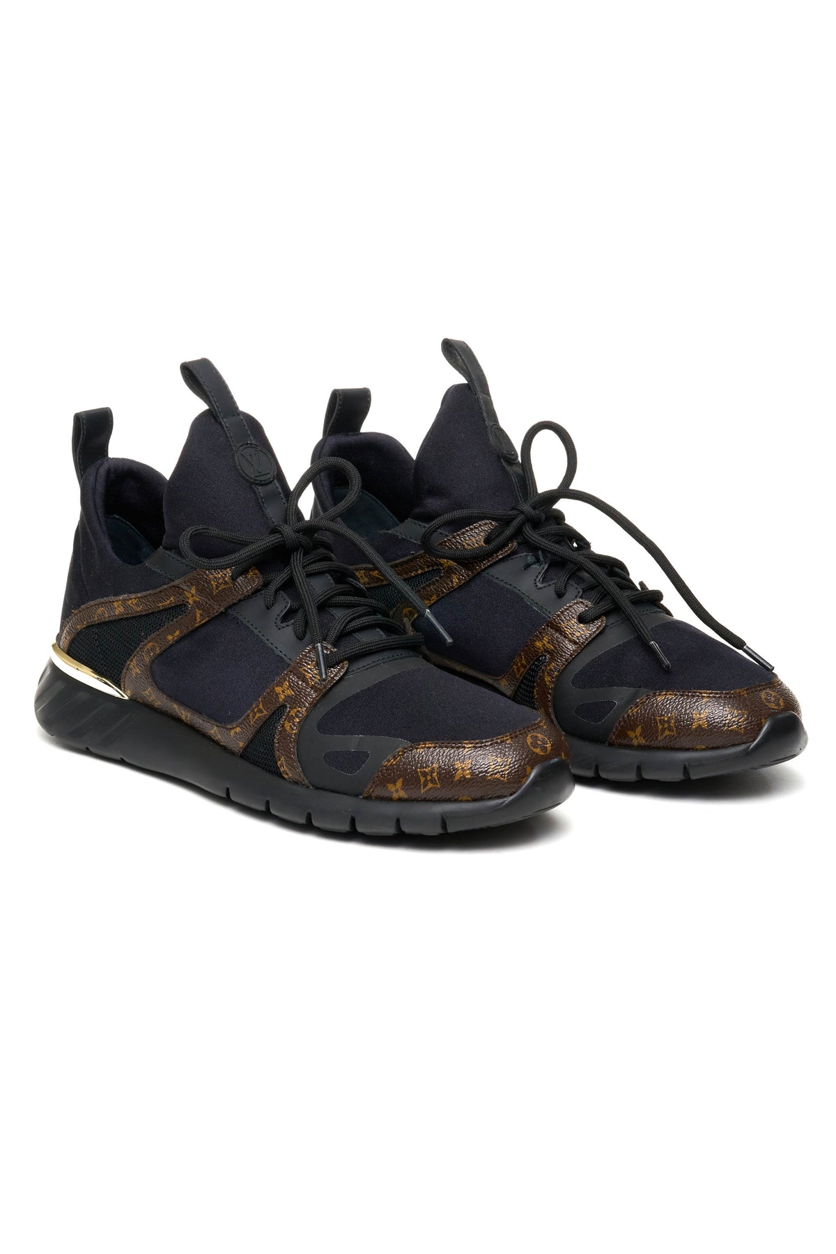 Louis Vuitton Black and Monogram Sneakers