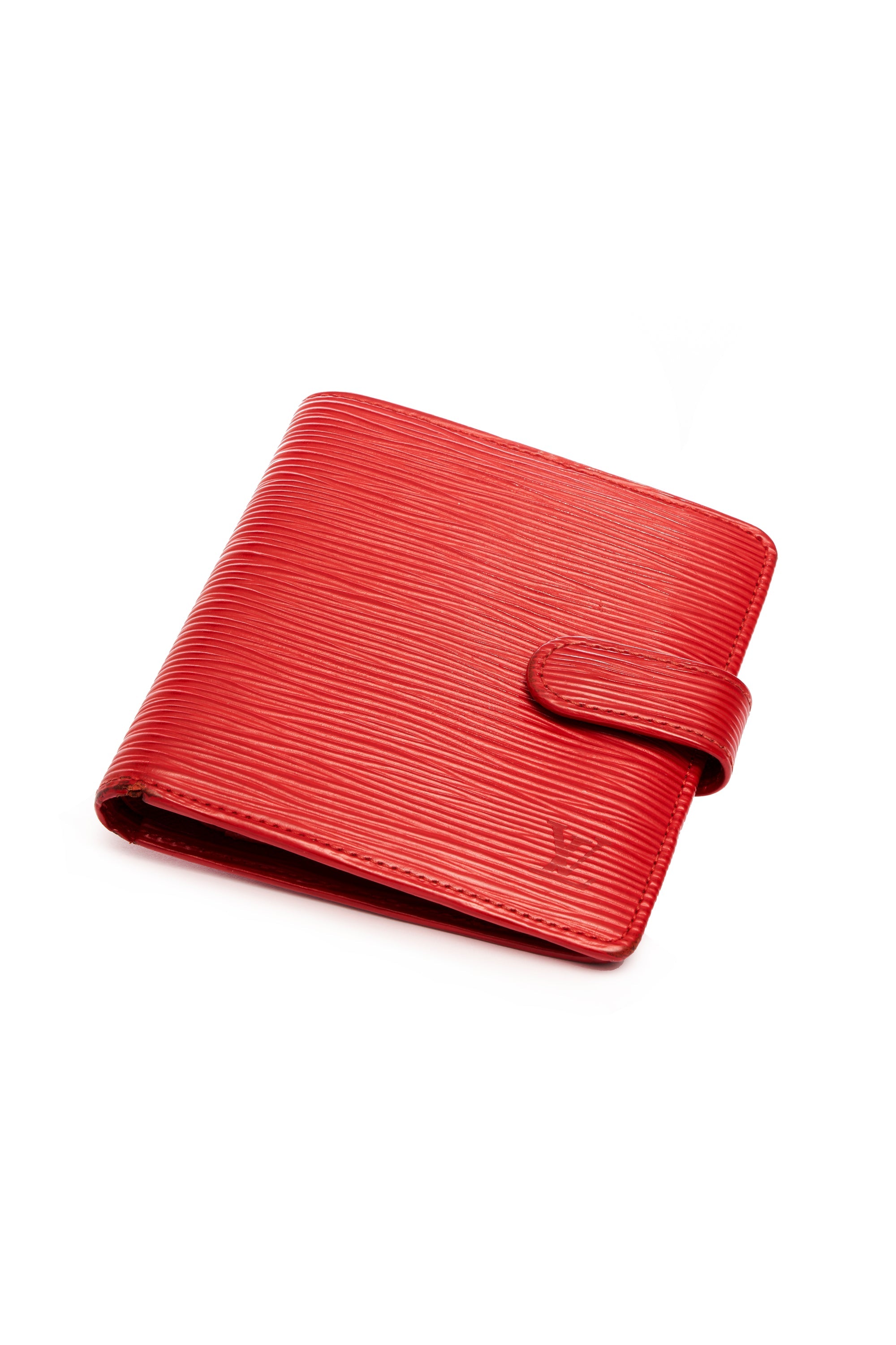 Louis Vuitton Small Red Epi Snap Leather Wallet