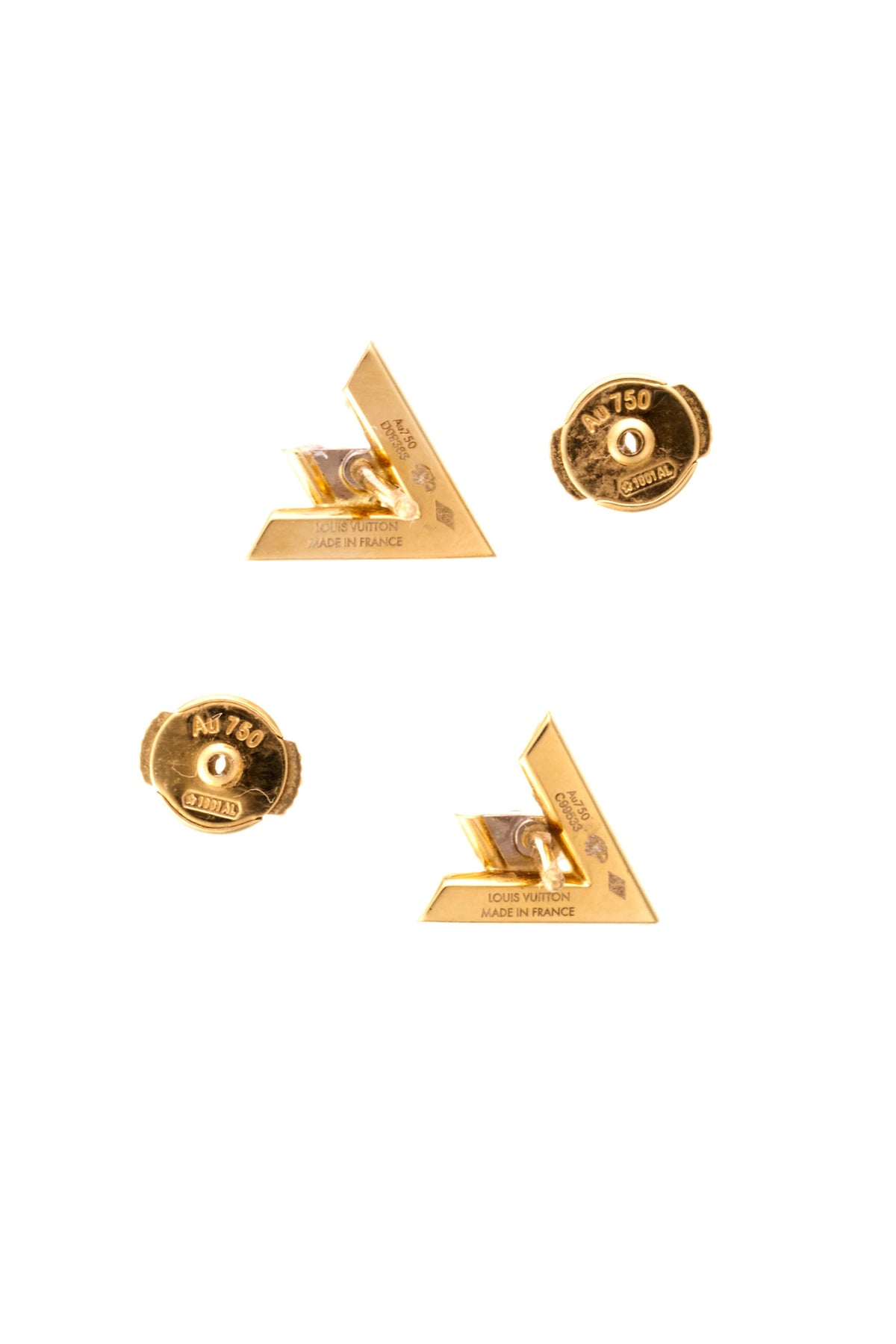 Louis Vuitton 18k Gold and Diamond Volt Earrings XS