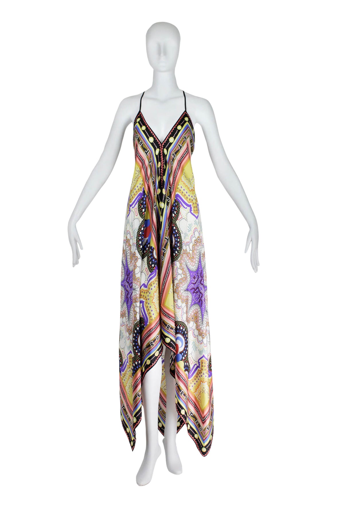 Etro Multi-Color Mixed Print Silk Scarf Dress Size O/S